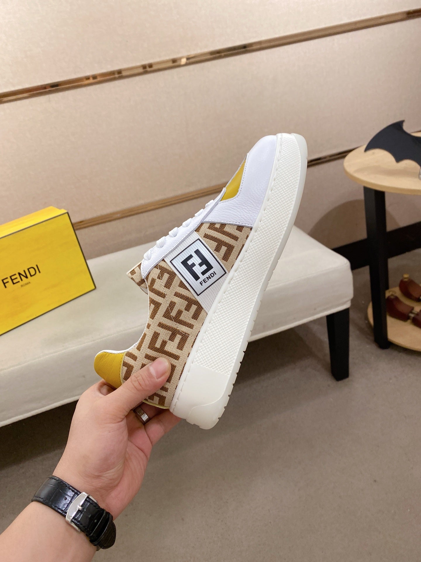 Fendi Calfskin Leather Loafers