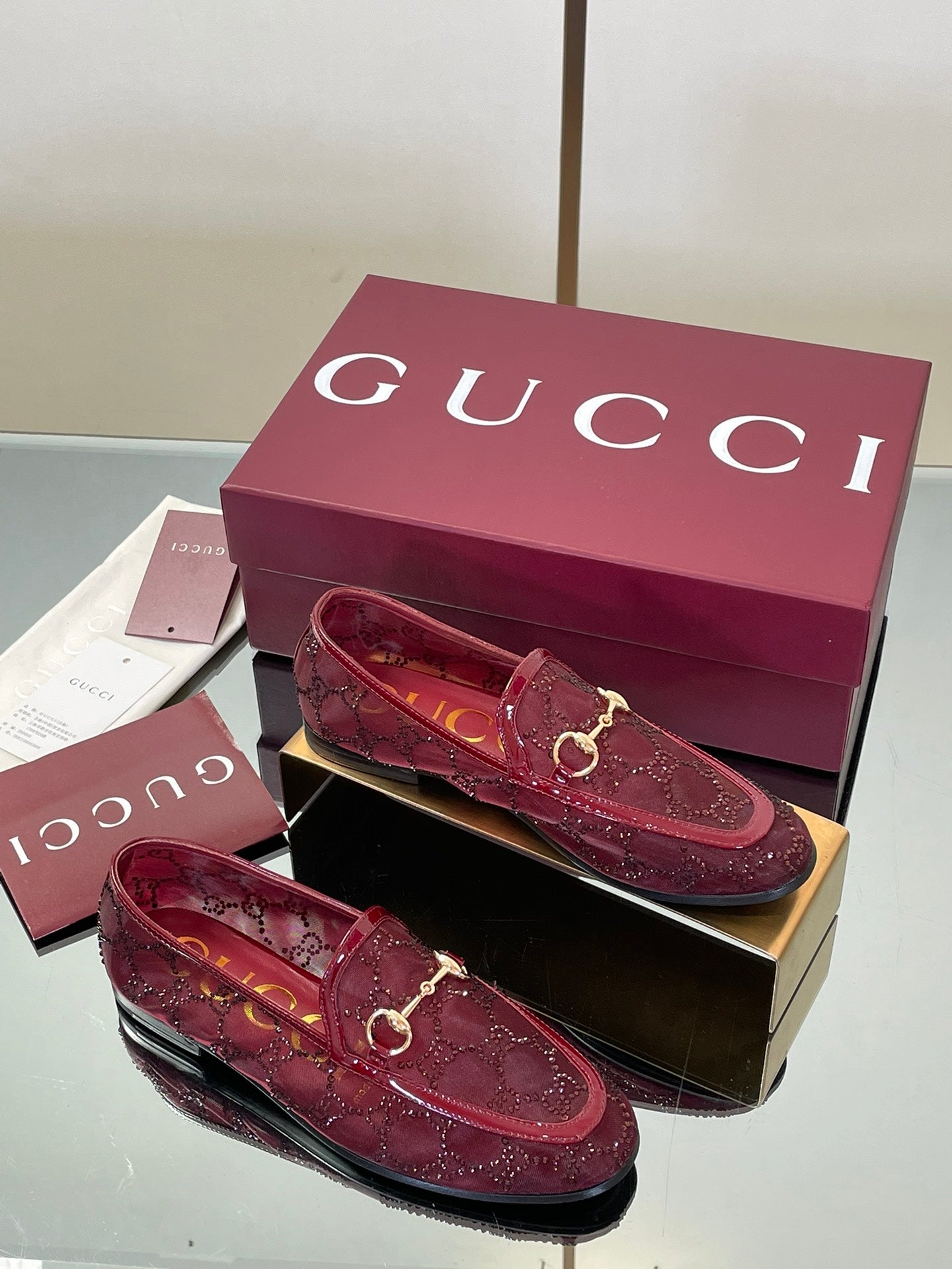Gucci Patent Leather GG Crystal Loafers – FW25