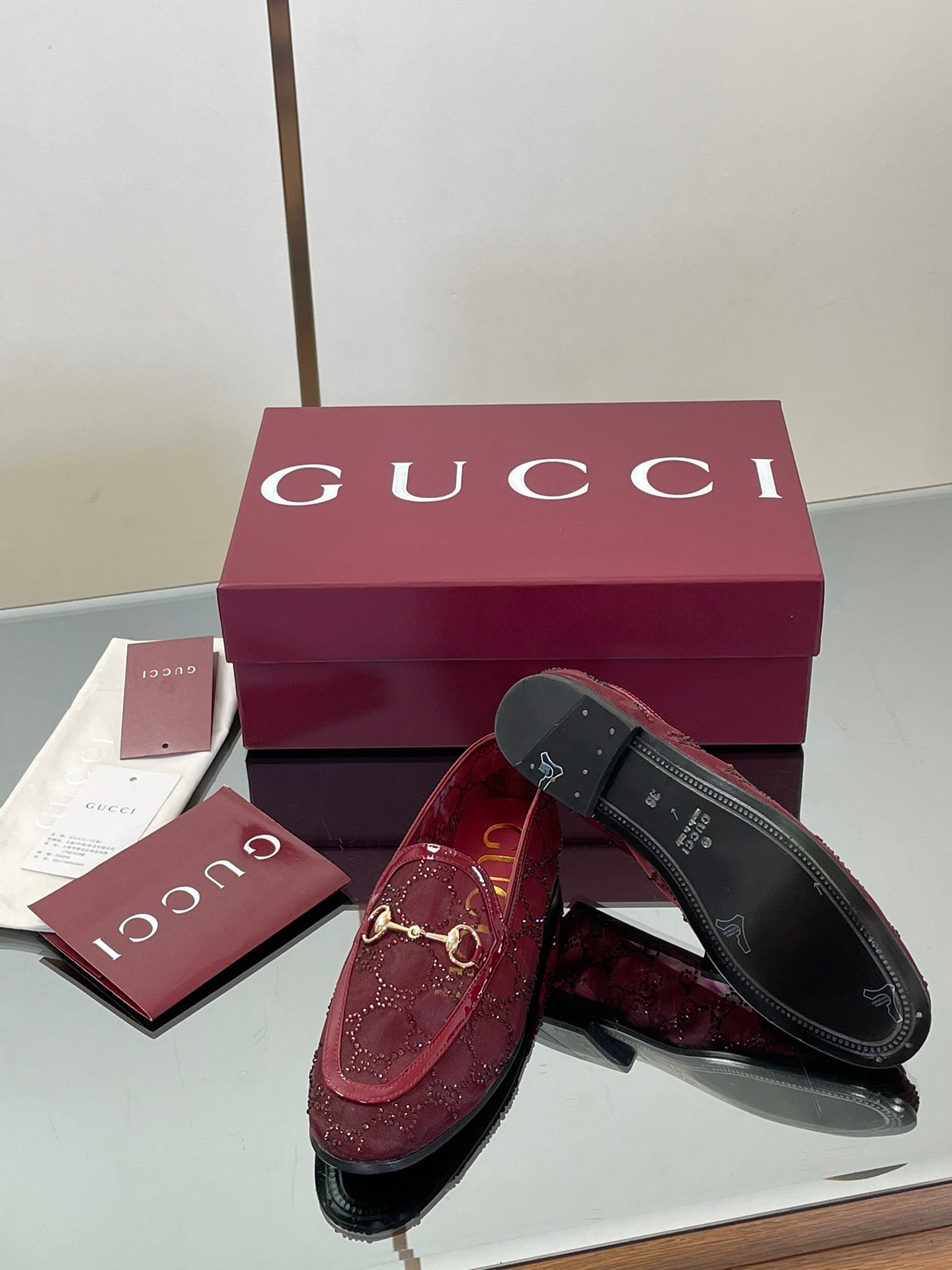 Gucci Patent Leather GG Crystal Loafers – FW25