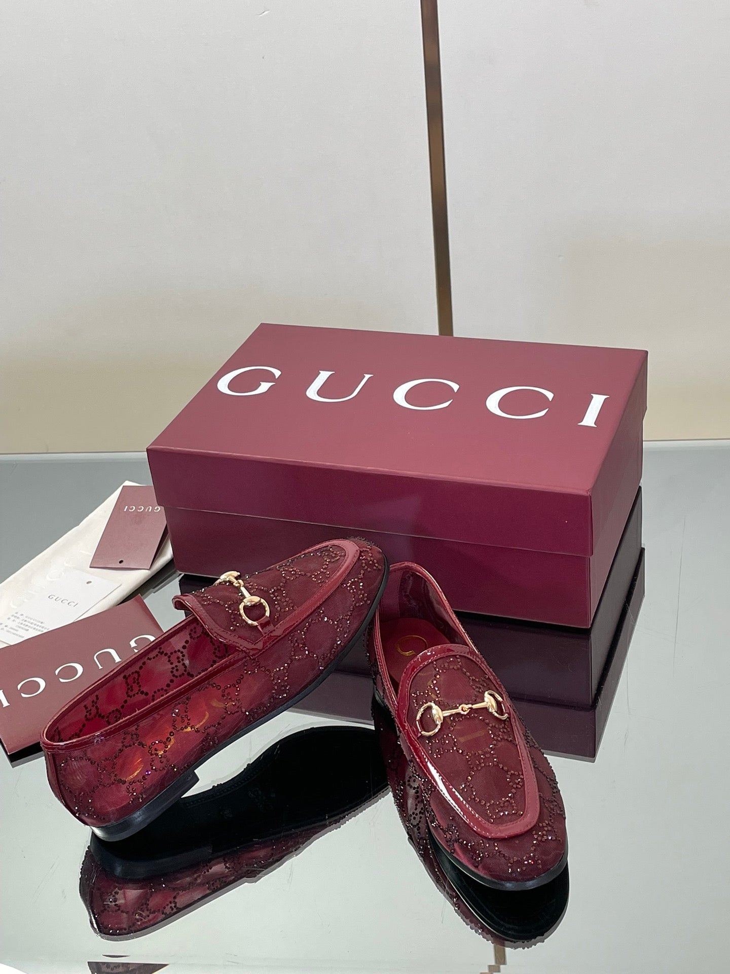 Gucci Patent Leather GG Crystal Loafers – FW25