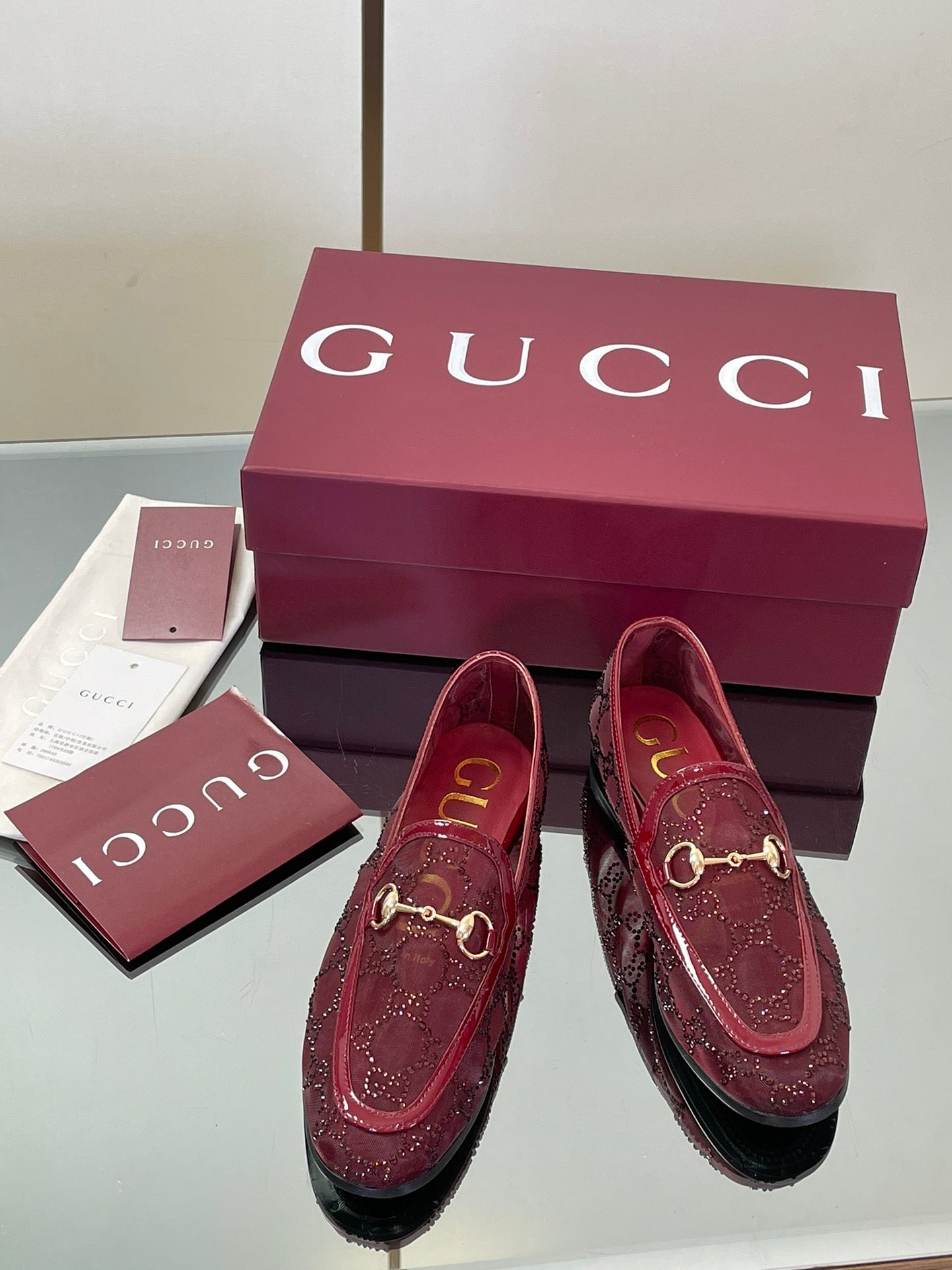 Gucci Patent Leather GG Crystal Loafers – FW25