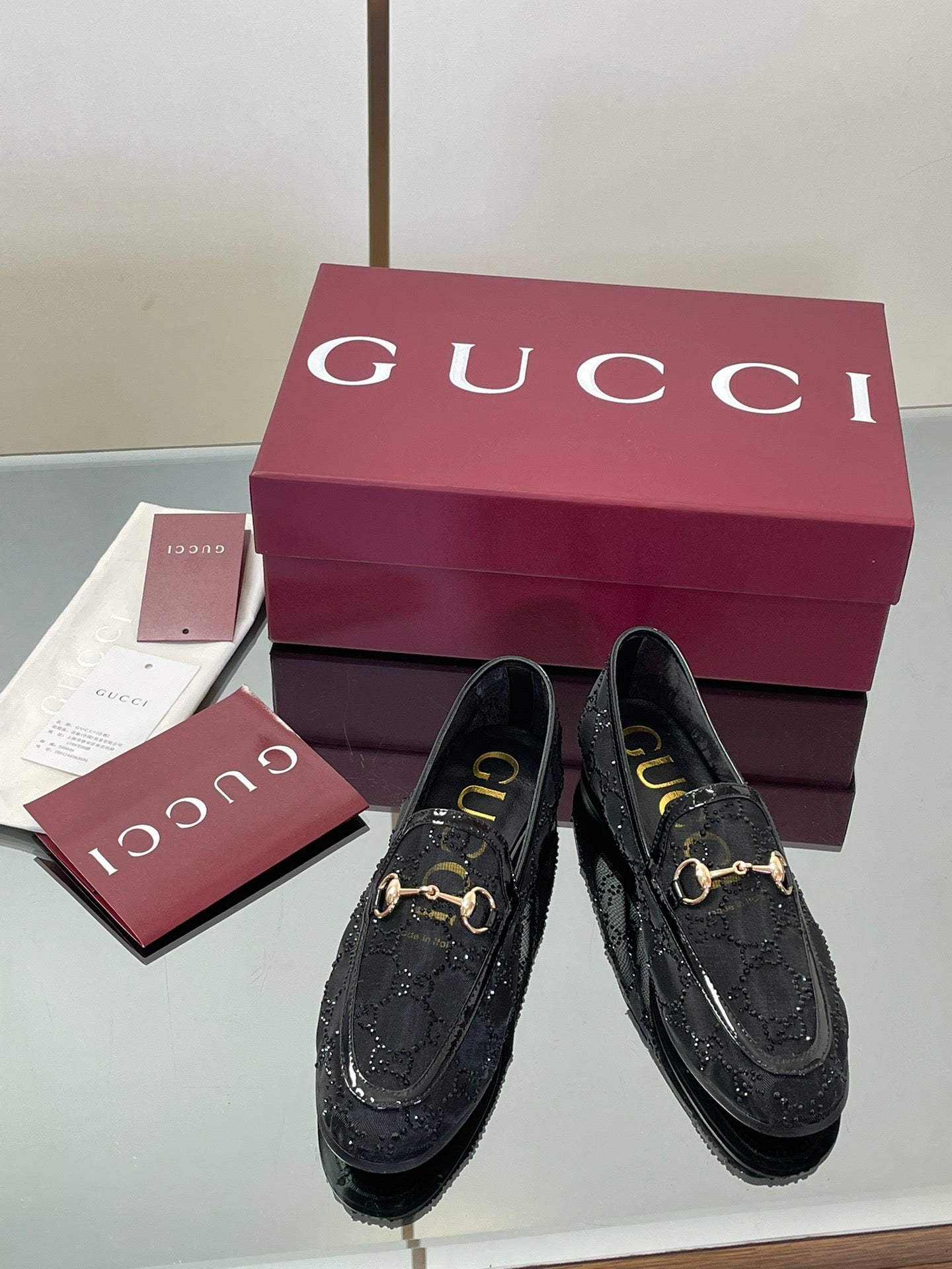 Gucci Patent Leather GG Crystal Loafers – FW25