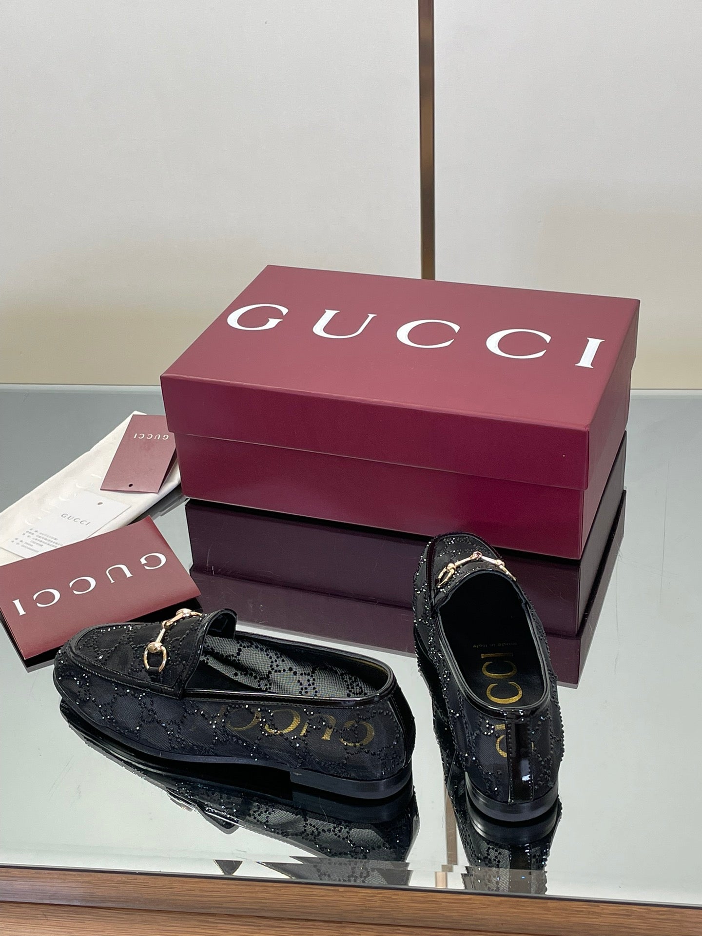 Gucci Patent Leather GG Crystal Loafers – FW25