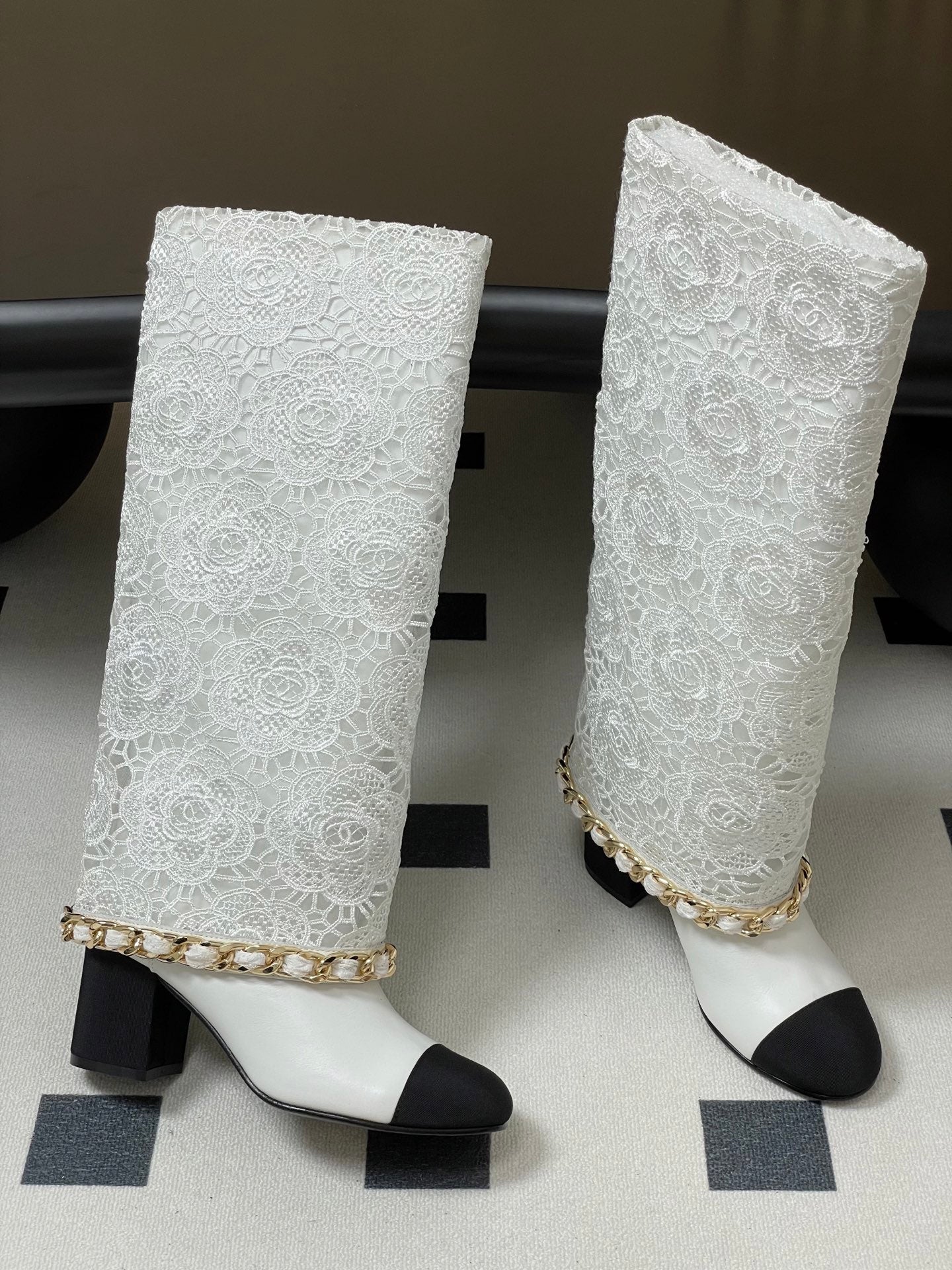 Chanel Chain Detail Knee-High Boots – Autumn/Winter Collection – 25B