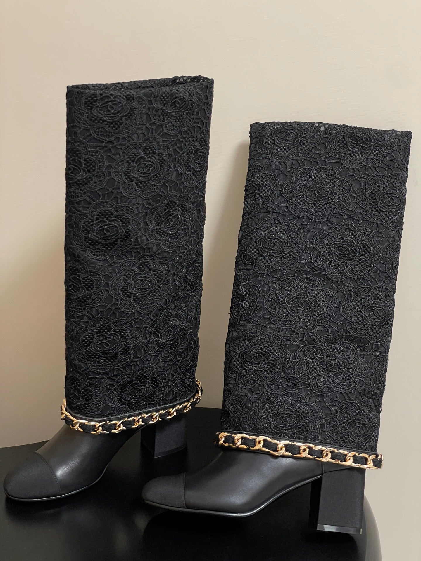 Chanel Chain Detail Knee-High Boots – Autumn/Winter Collection – 25B