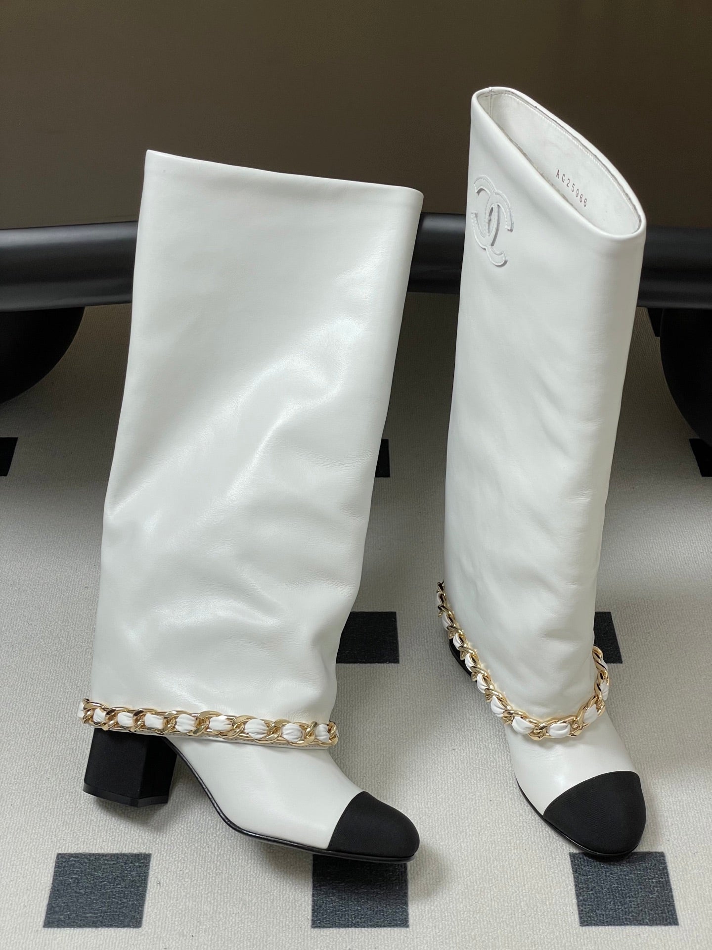 Chanel Chain Detail Knee-High Boots – Autumn/Winter Collection – 25B