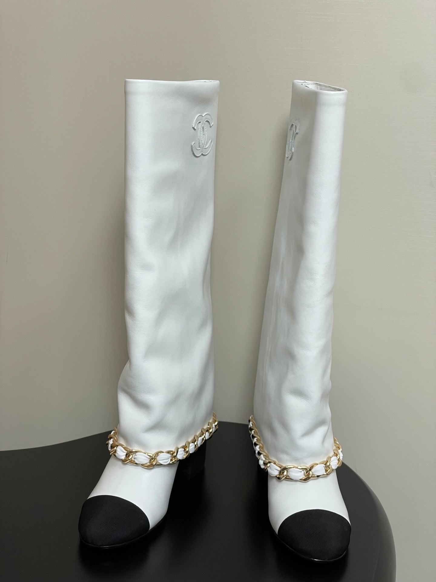 Chanel Chain Detail Knee-High Boots – Autumn/Winter Collection – 25B