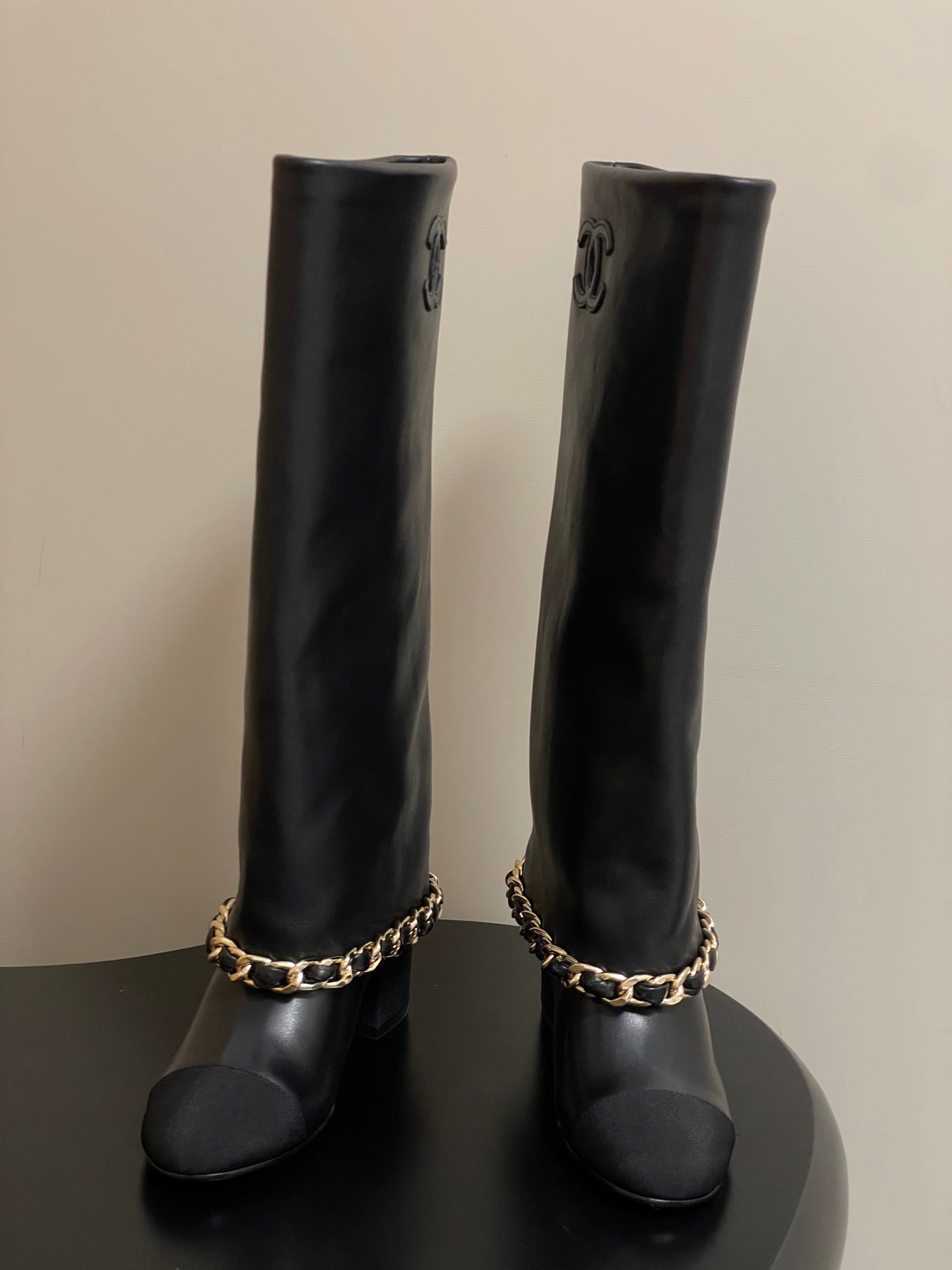 Chanel Chain Detail Knee-High Boots – Autumn/Winter Collection – 25B