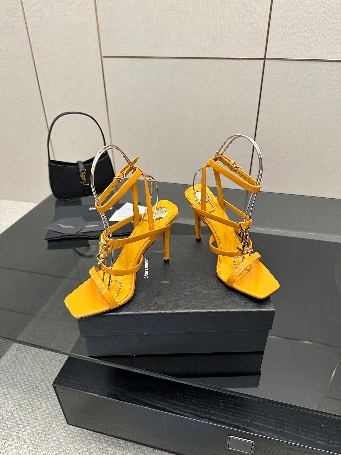 Saint Laurent Patent Leather Heeled Sandals