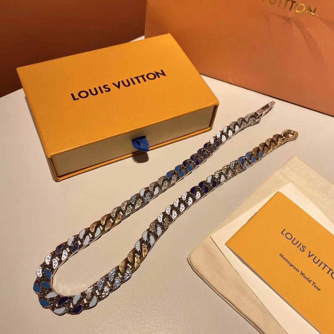 Louis Vuitton Chain Links Patches Necklace – 2020SS
