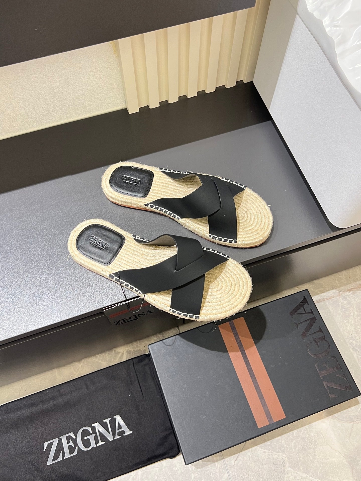 Zegna Classic Leather and Suede Slides
