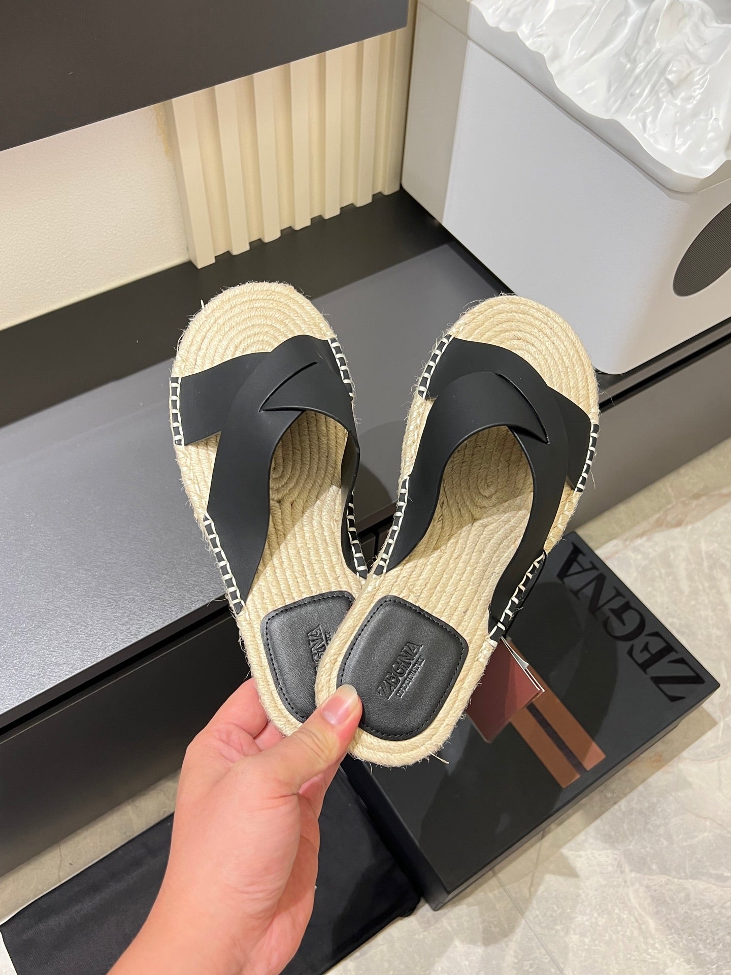 Zegna Classic Leather and Suede Slides
