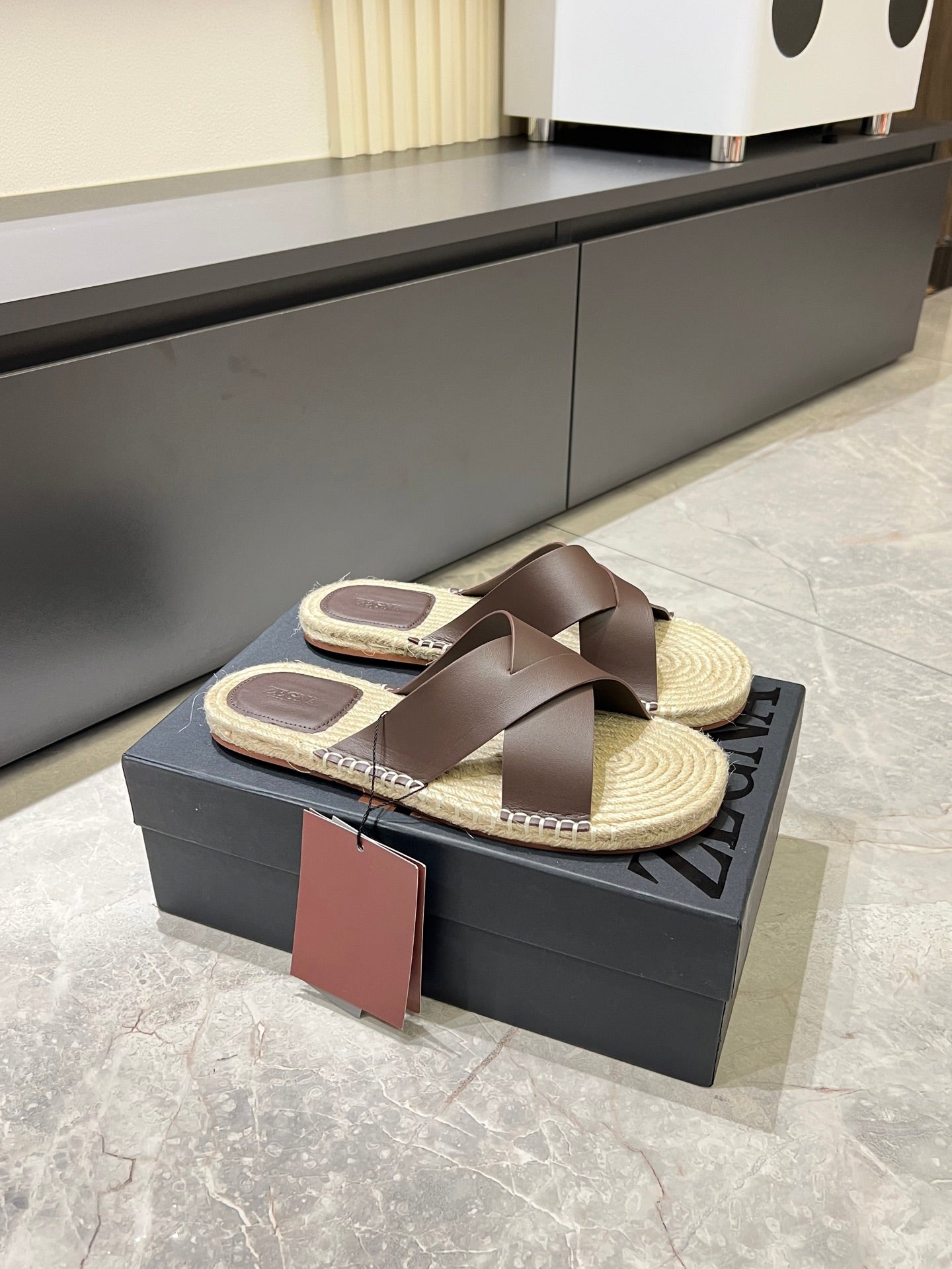 Zegna Classic Leather and Suede Slides