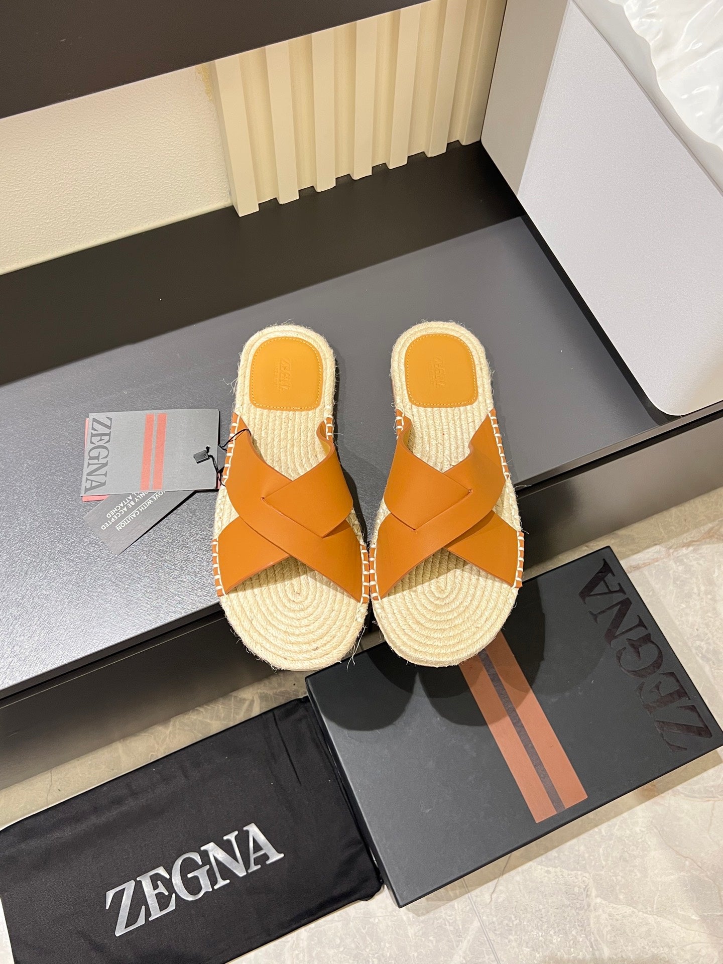 Zegna Classic Leather and Suede Slides