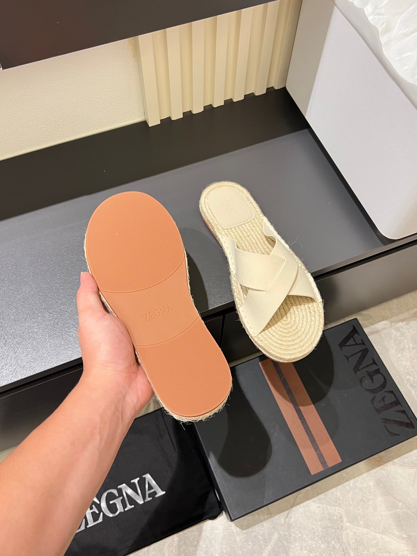 Zegna Classic Leather and Suede Slides
