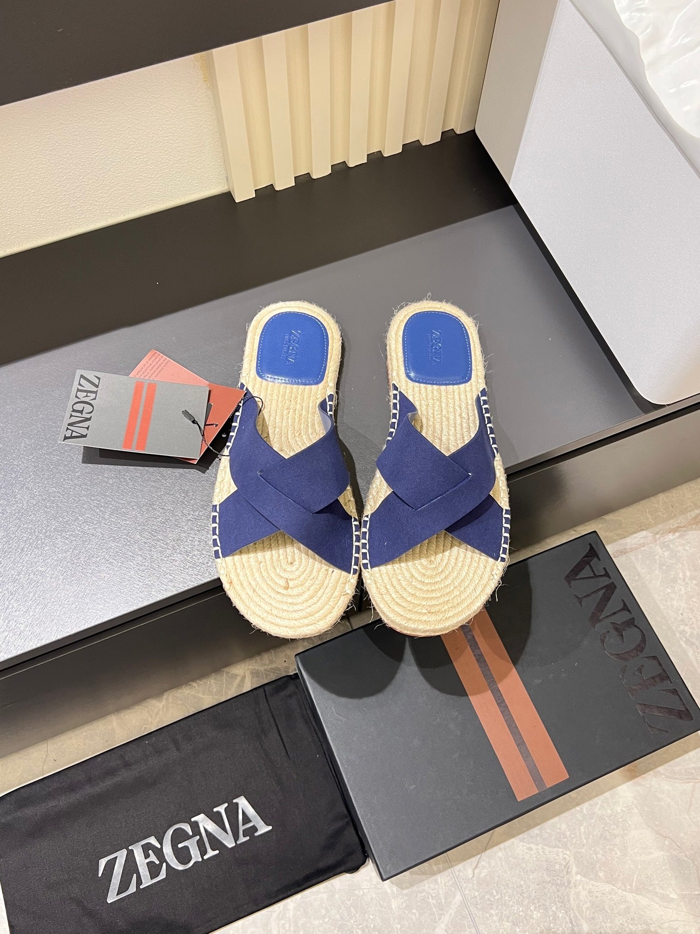 Zegna Classic Leather and Suede Slides