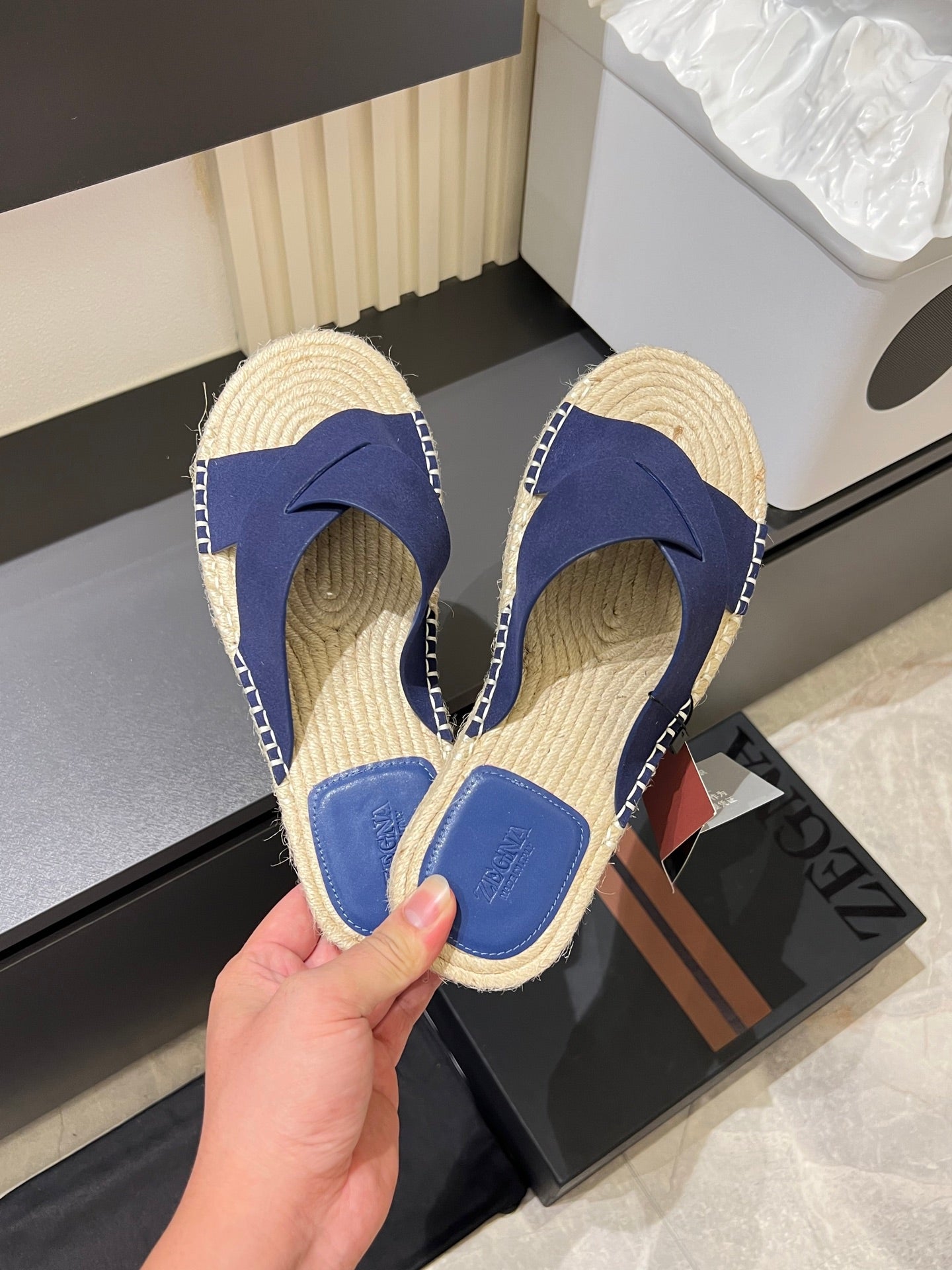 Zegna Classic Leather and Suede Slides