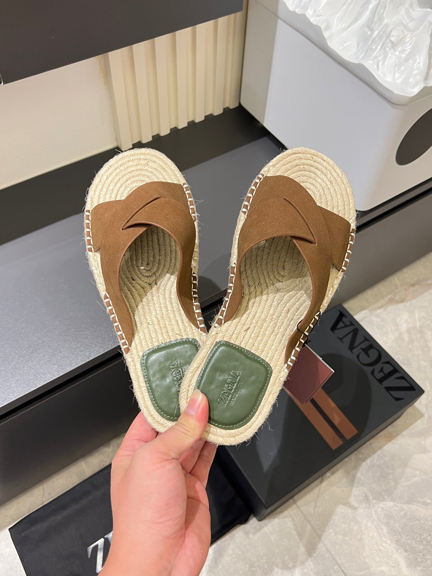 Zegna Classic Leather and Suede Slides