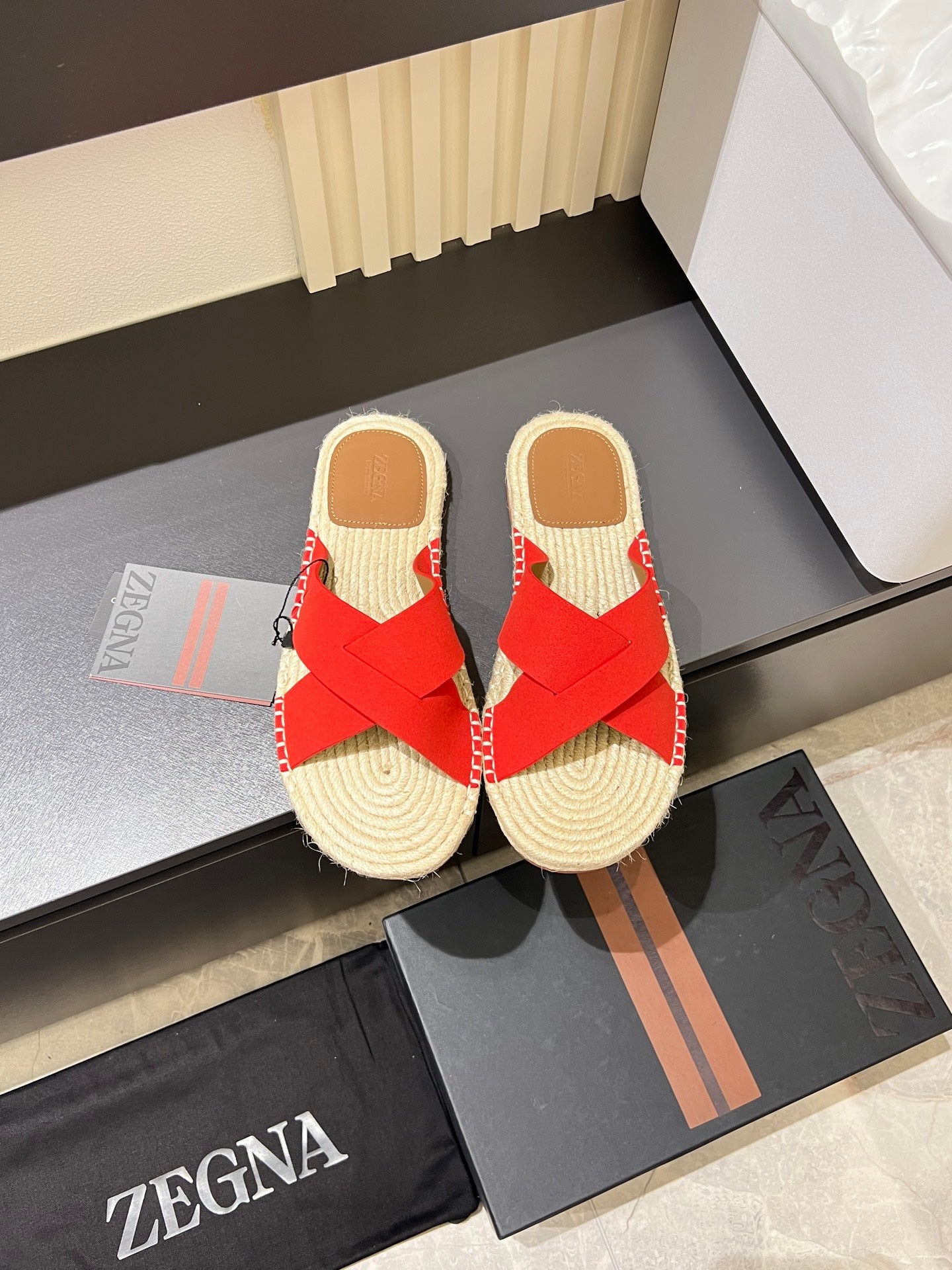 Zegna Classic Leather and Suede Slides