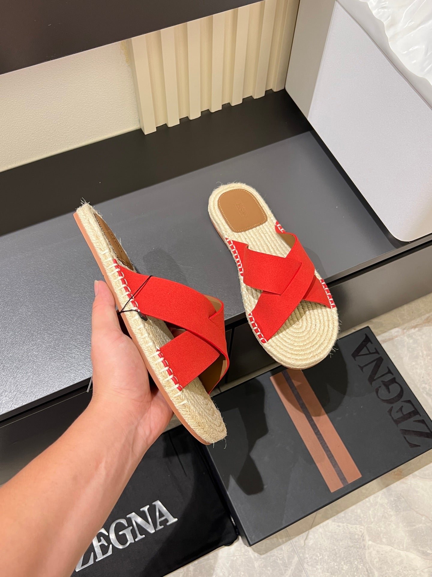 Zegna Classic Leather and Suede Slides