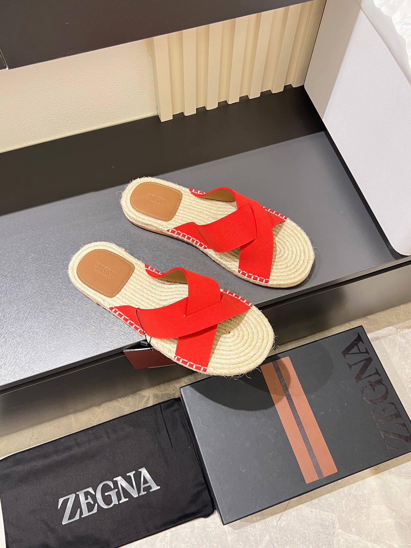 Zegna Classic Leather and Suede Slides