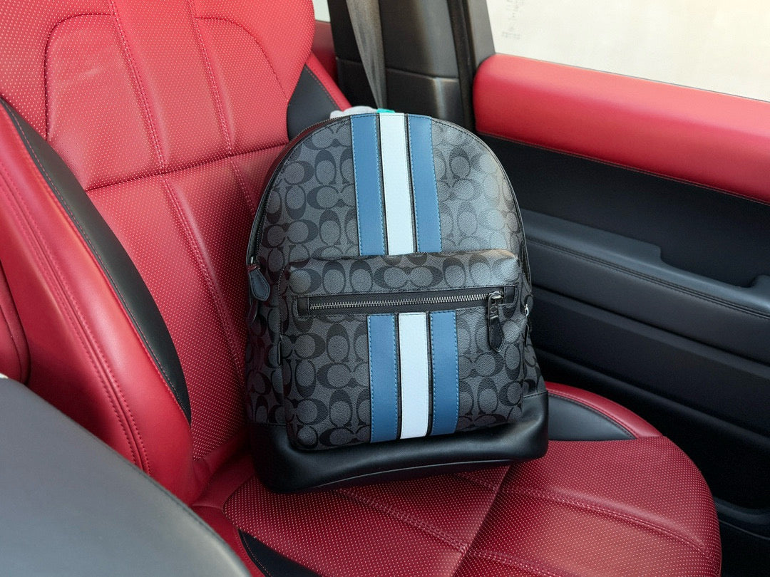 Coach West Series Large Monogram Striped Backpack