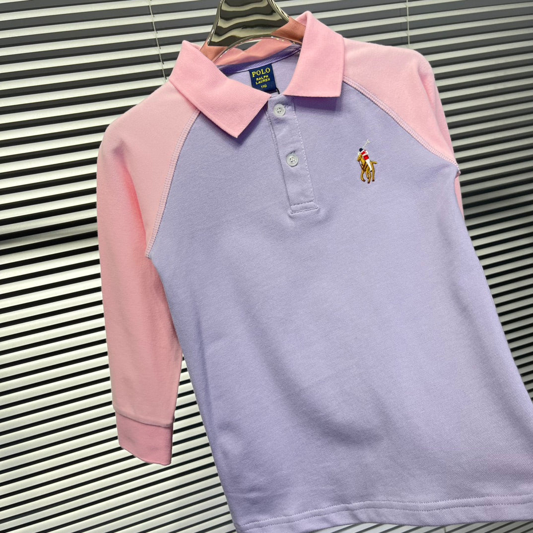 Ralph Lauren Color-block Long Sleeve Polo Shirt – Autumn Collection – Kids Collection