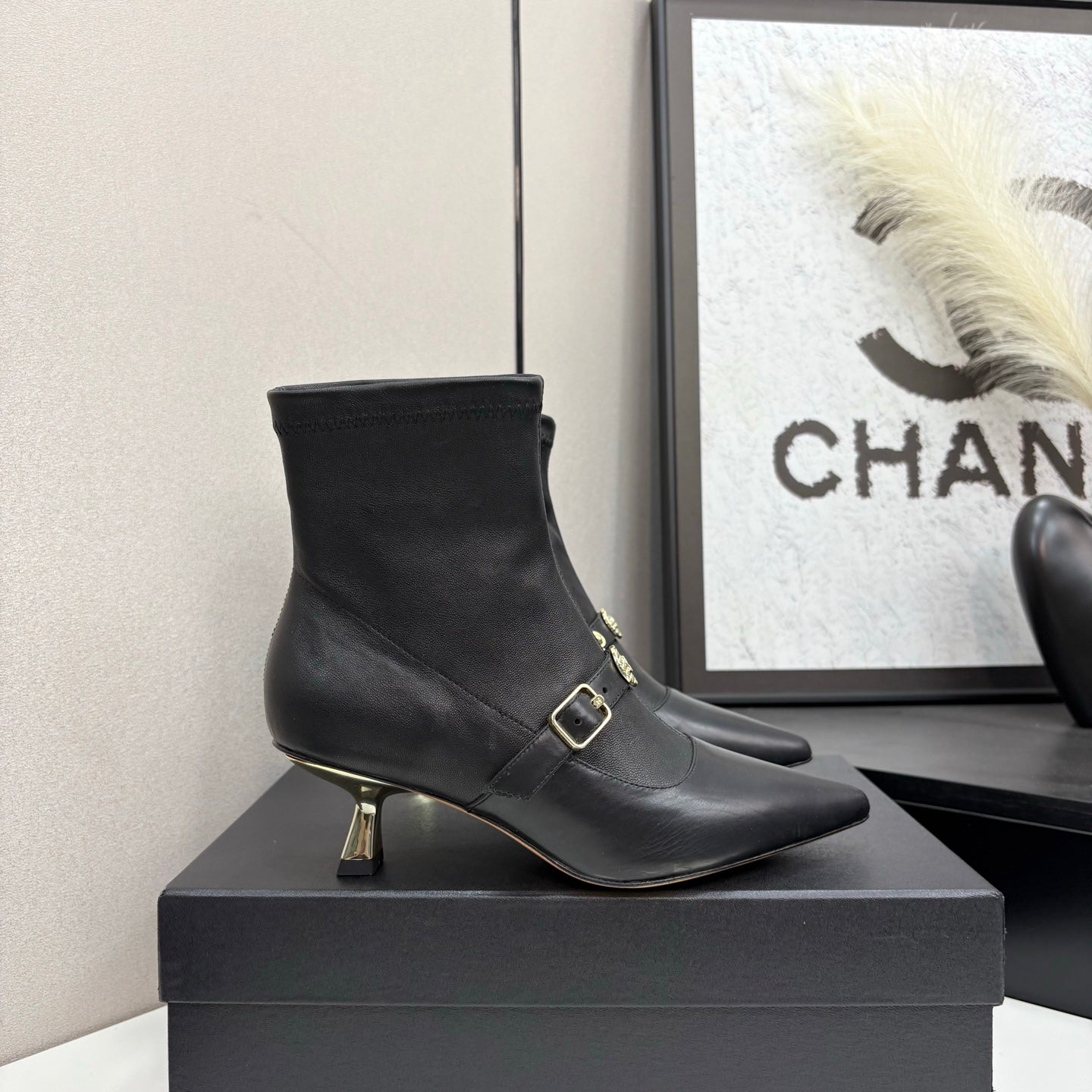 Chanel 25B High-Heel Bow Sock Boots – Autumn/Winter Collection