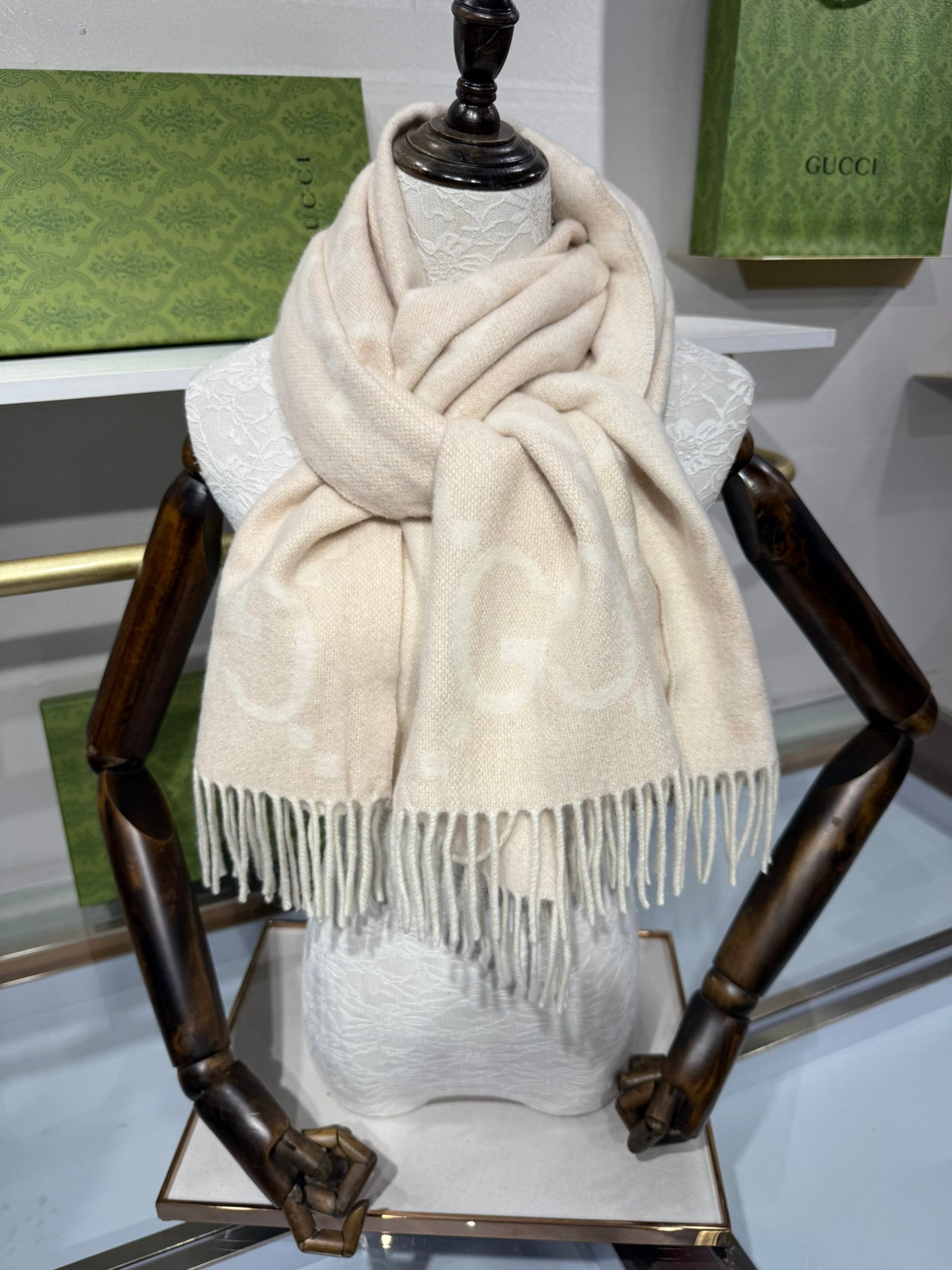 Gucci GG Cashmere Jacquard Scarf – 2025 Collection