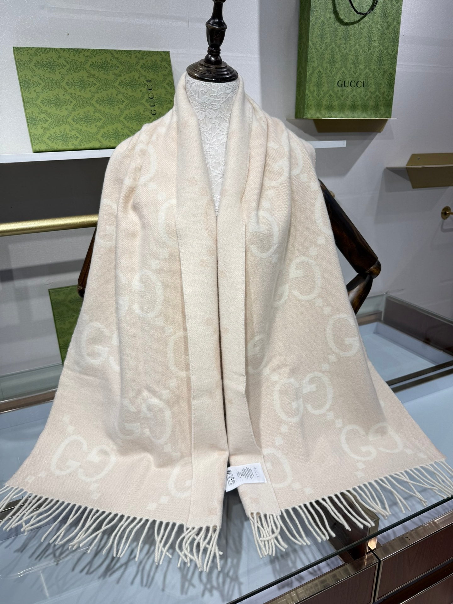 Gucci GG Cashmere Jacquard Scarf – 2025 Collection
