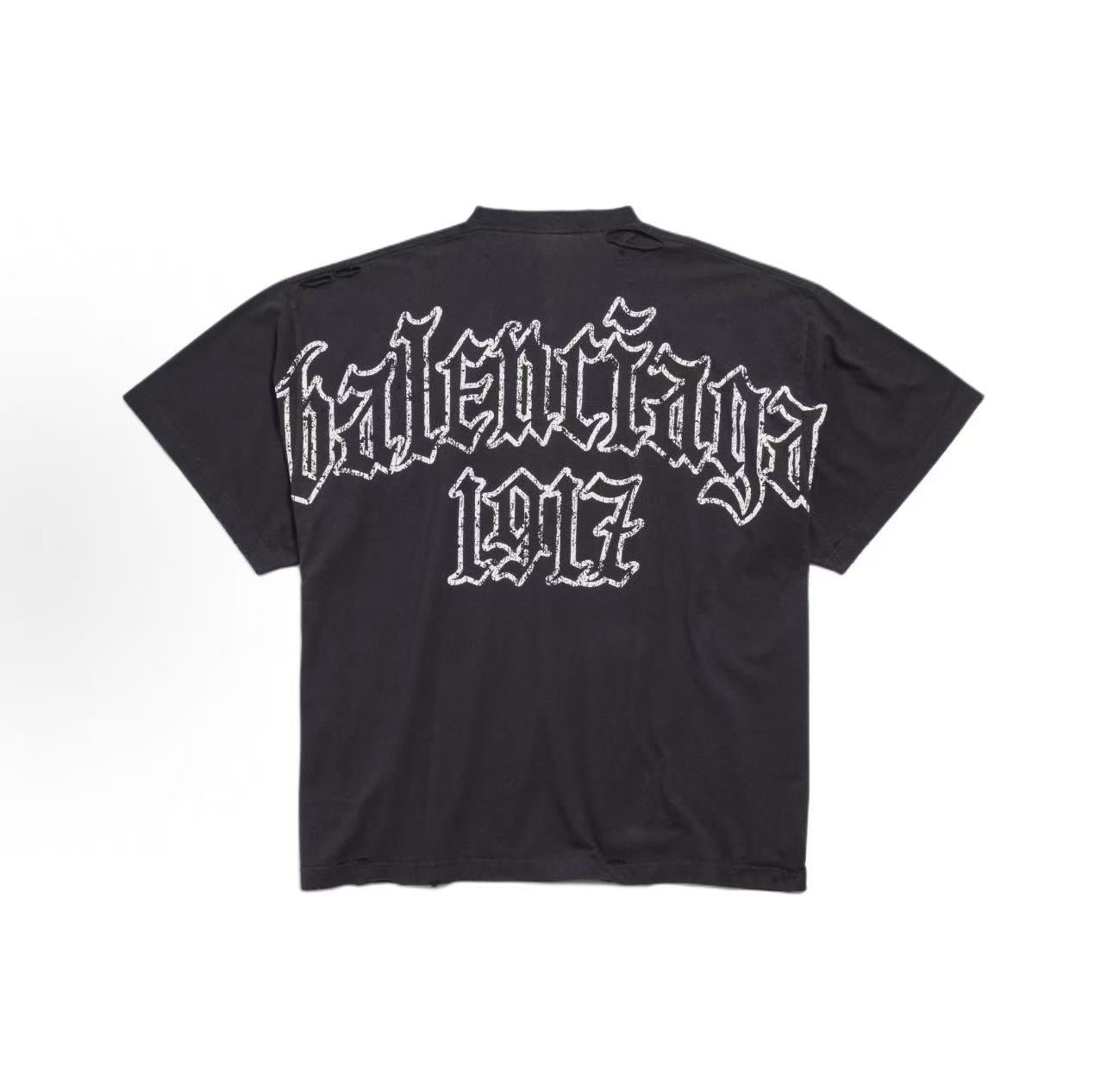 Balenciaga Paris Art Print Distressed T-Shirt – 25SS
