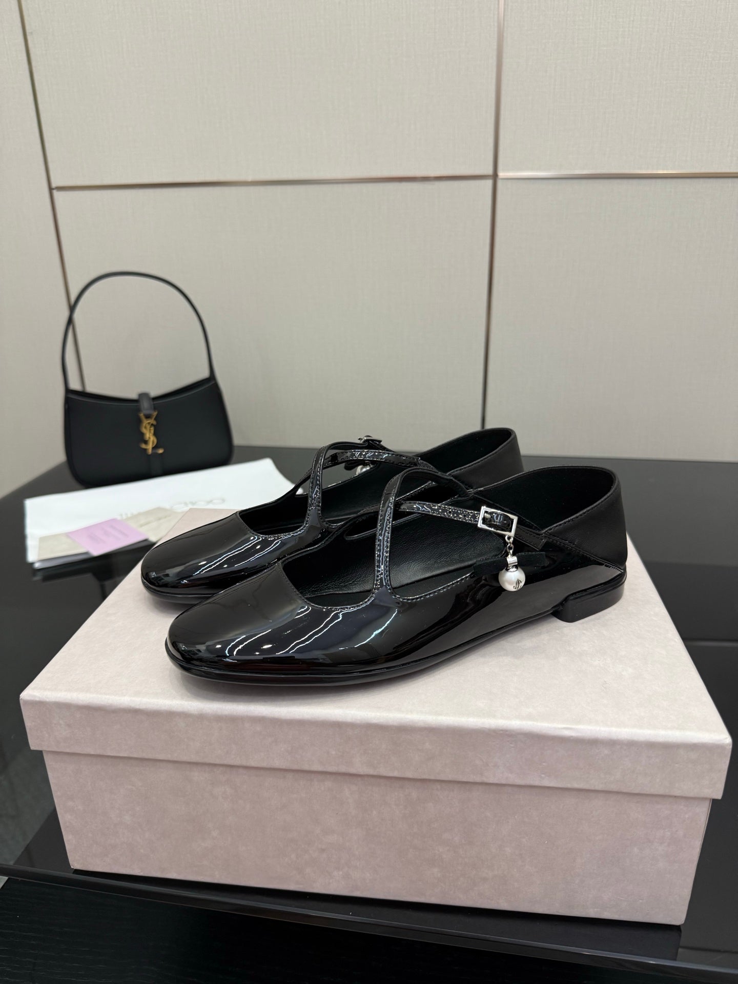 Jimmy Choo Patent Leather Ballerina Flats – 25SS