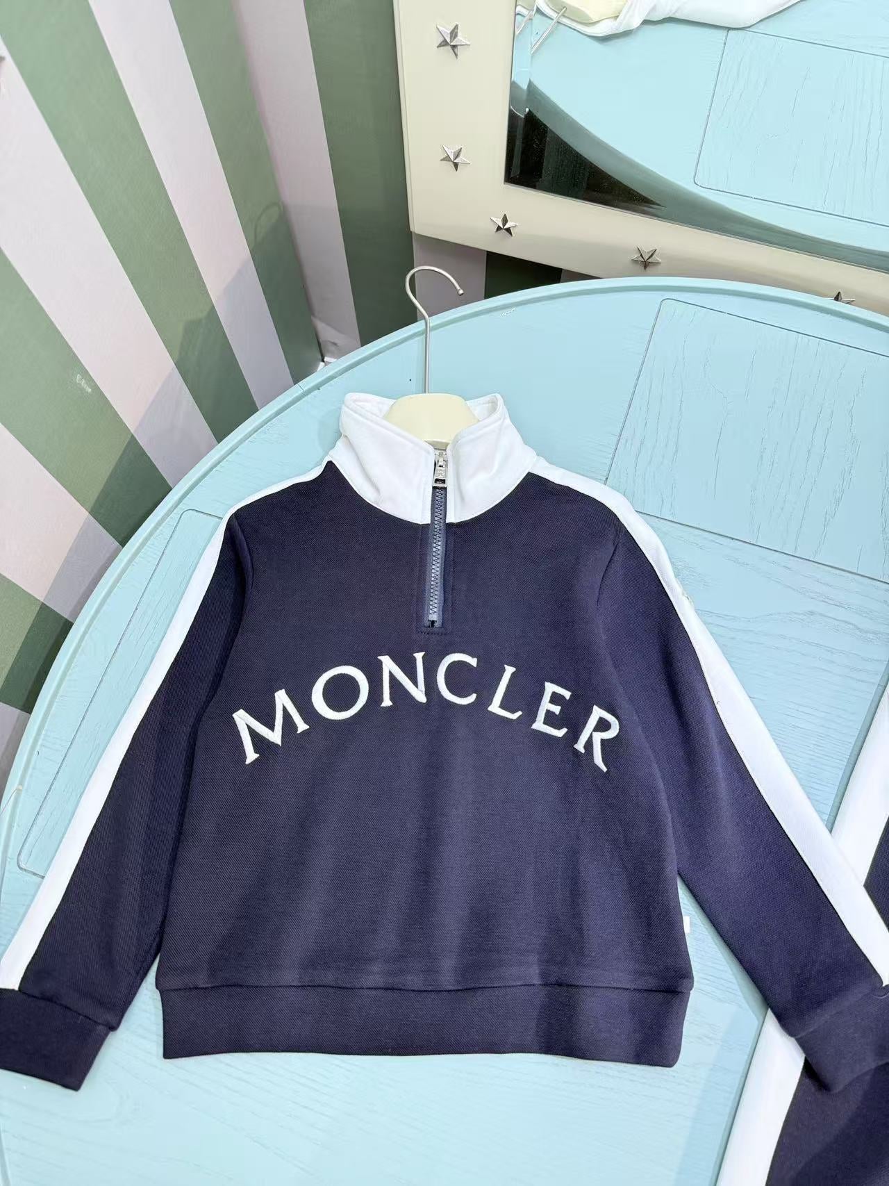 Moncler Kids Stand Collar Embroidered Tracksuit Set – 2025SS – Kids Collection