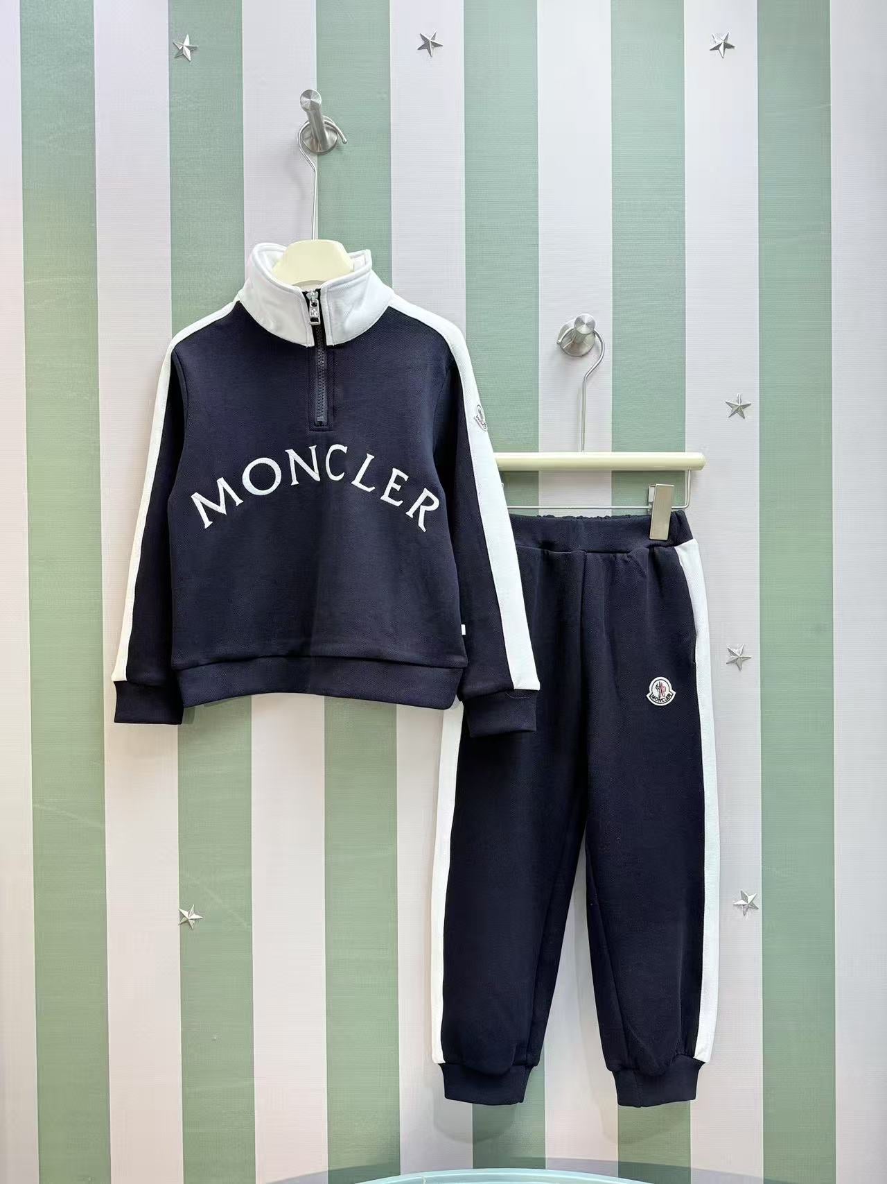 Moncler Kids Stand Collar Embroidered Tracksuit Set – 2025SS – Kids Collection