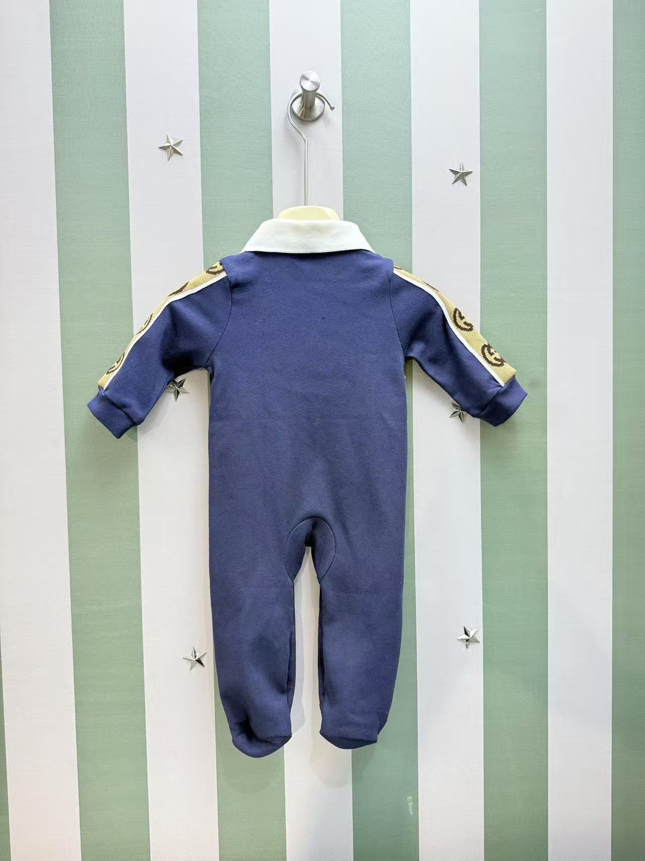 Gucci Collared Long Sleeve Baby Romper – 2025SS – Kids Collection