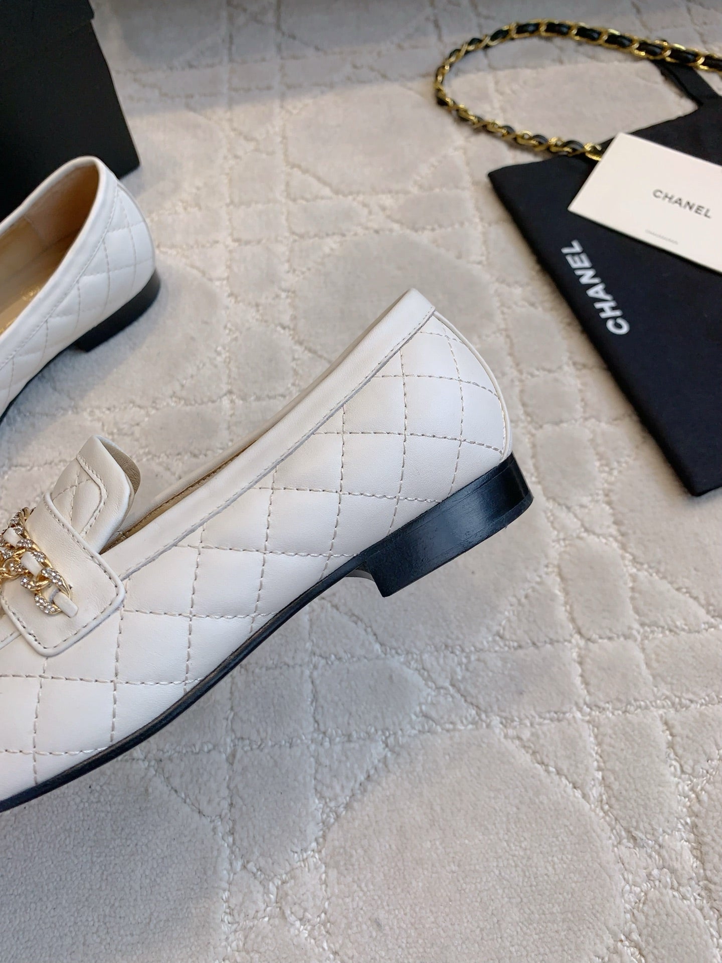 Chanel Rhinestone Chain Loafers