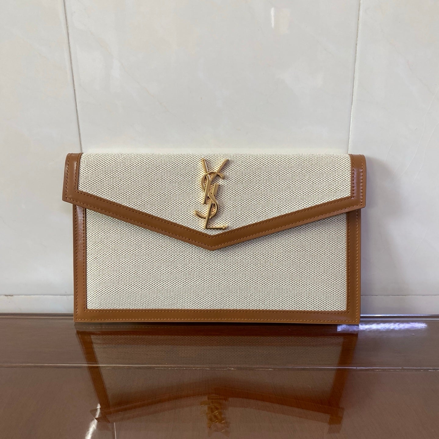 Saint Laurent Uptown Canvas Clutch Bag