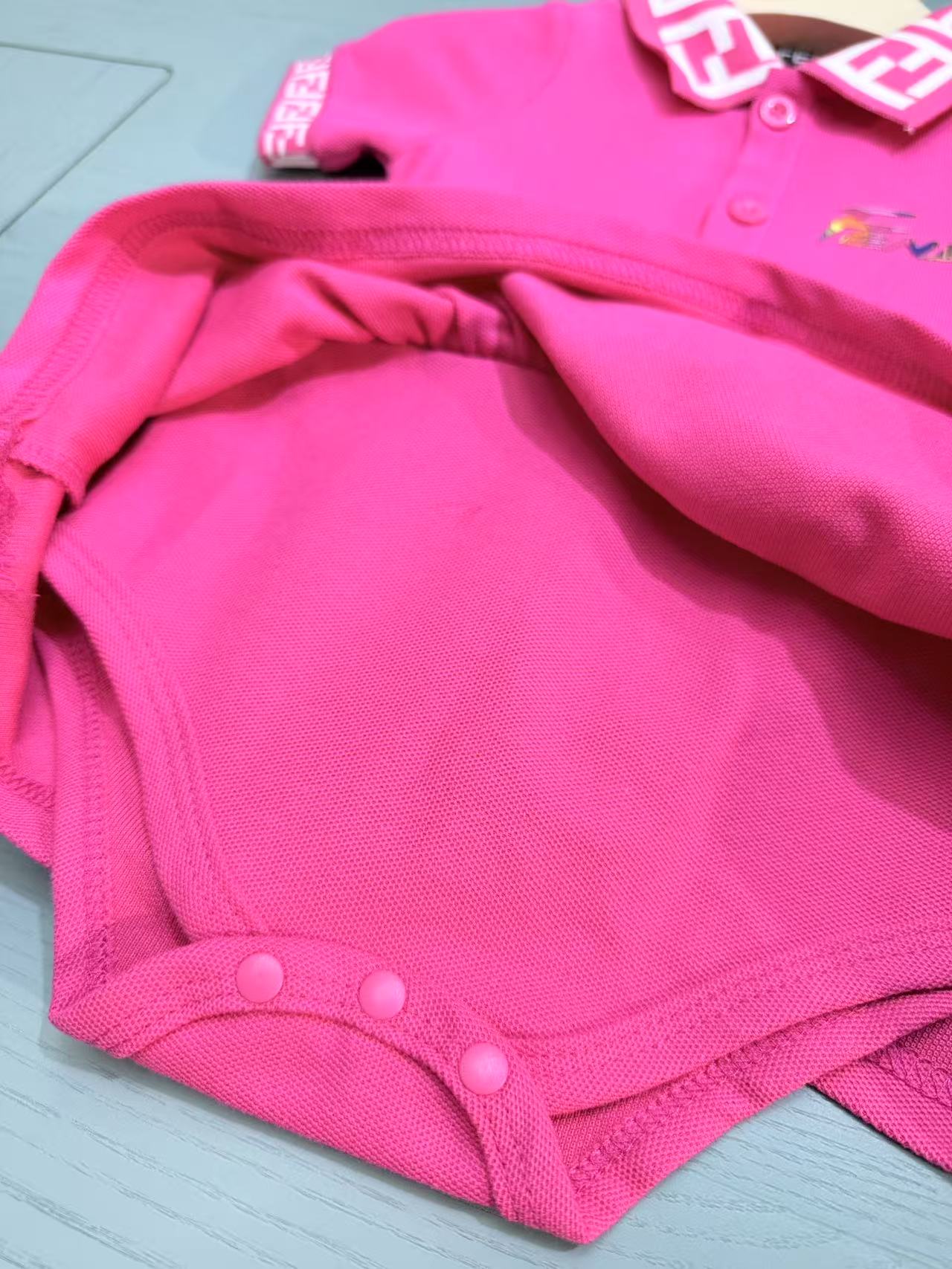 Fendi Lapel Baby Romper Dress – 2025SS