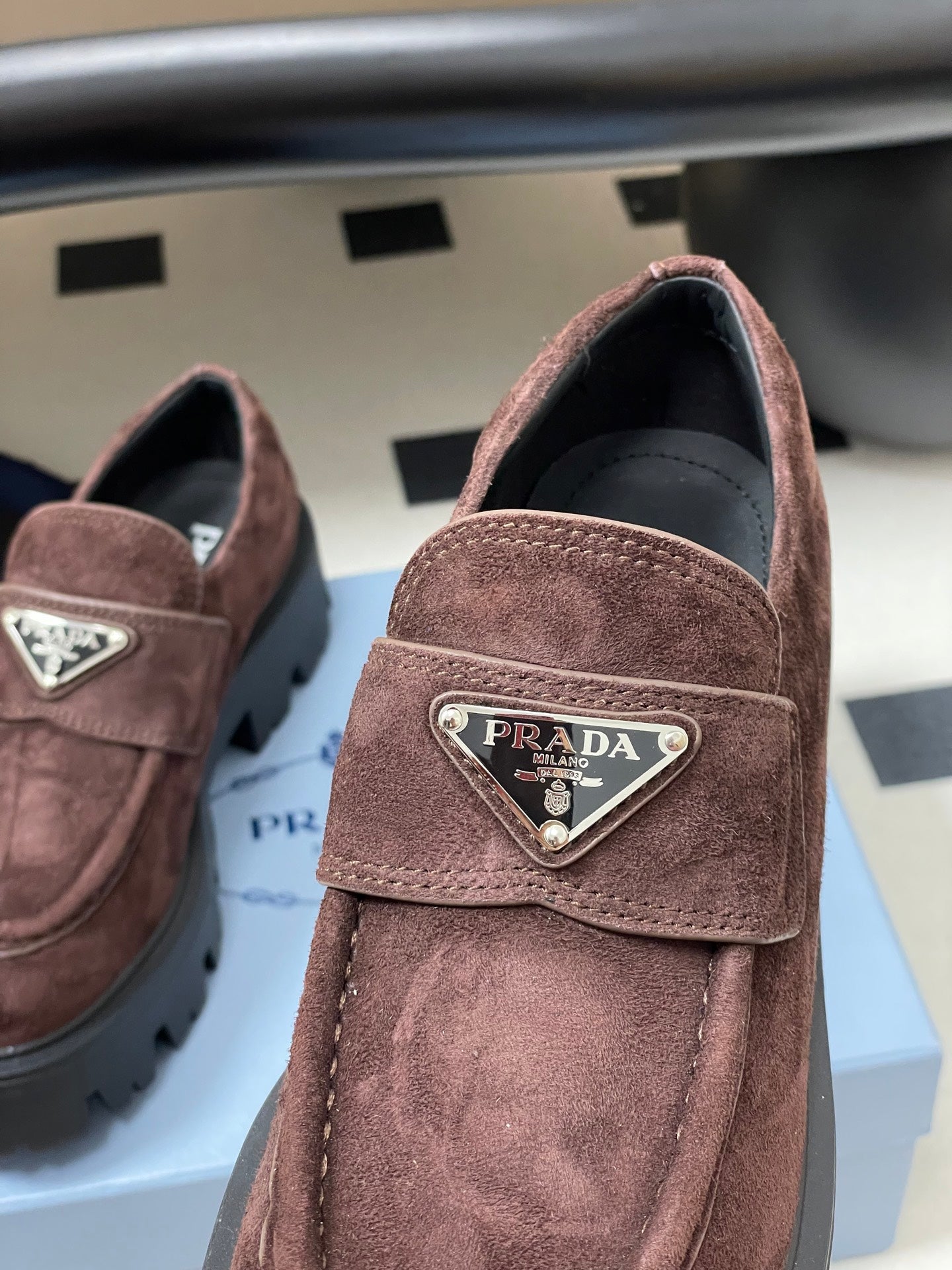 Prada Thick-Soled Platform Loafers – 25FW