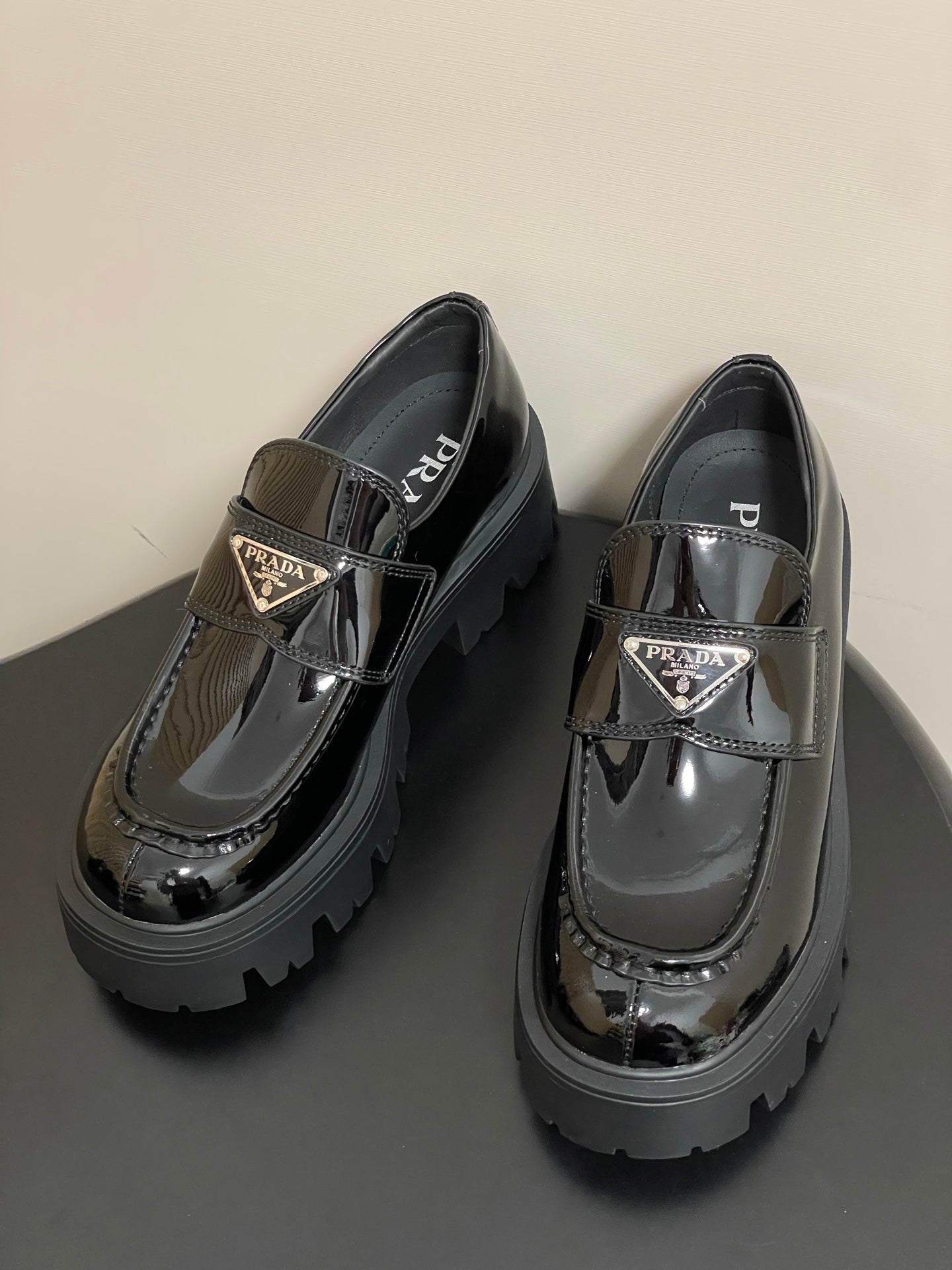 Prada Thick-Soled Platform Loafers – 25FW