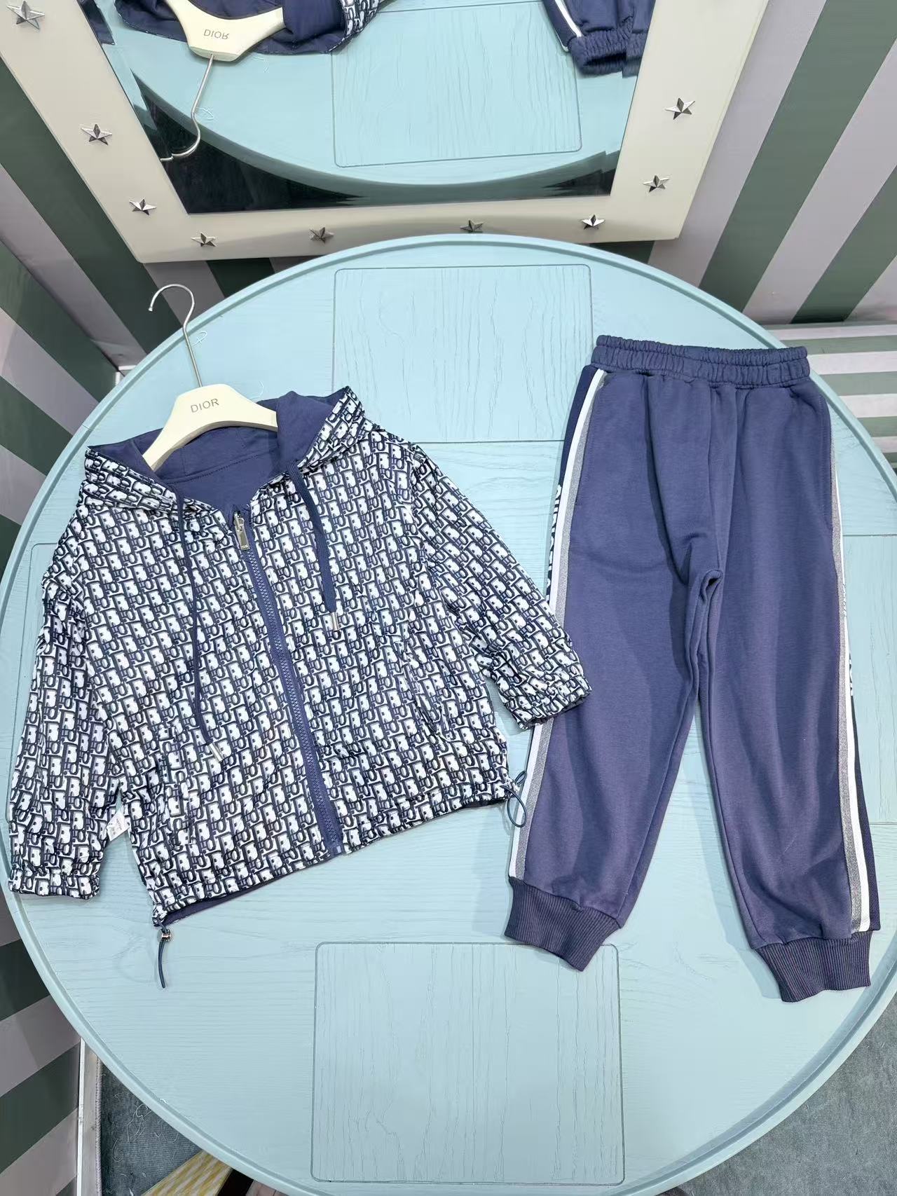 Dior Kids Reversible Windbreaker & Sweatshirt Set – Kids Collection – 25SS