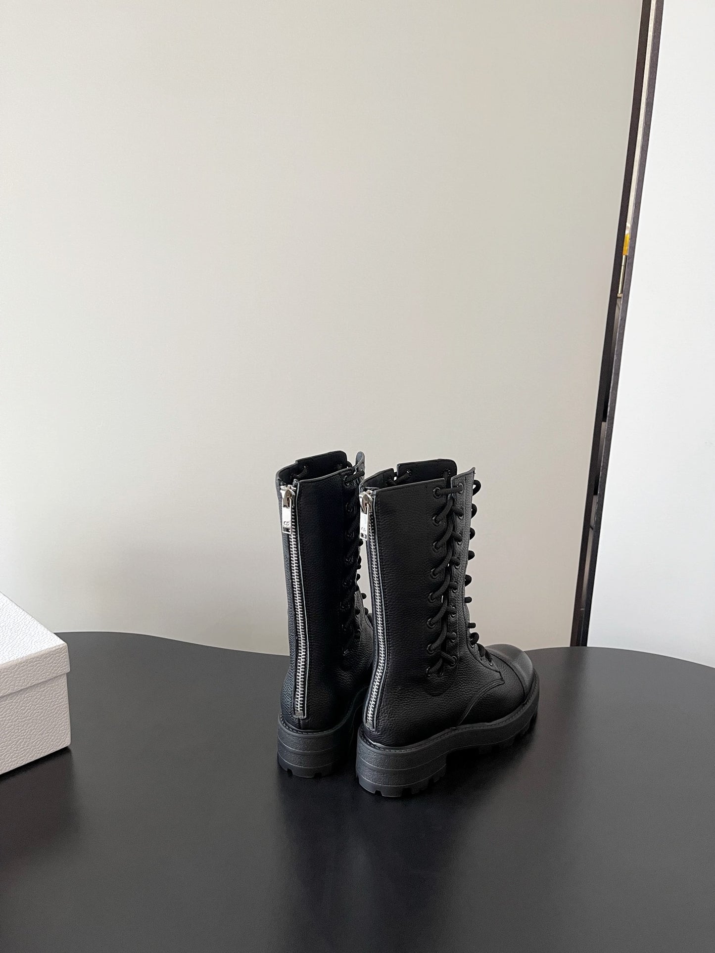 Dior D-Road Lace-Up Combat Boots