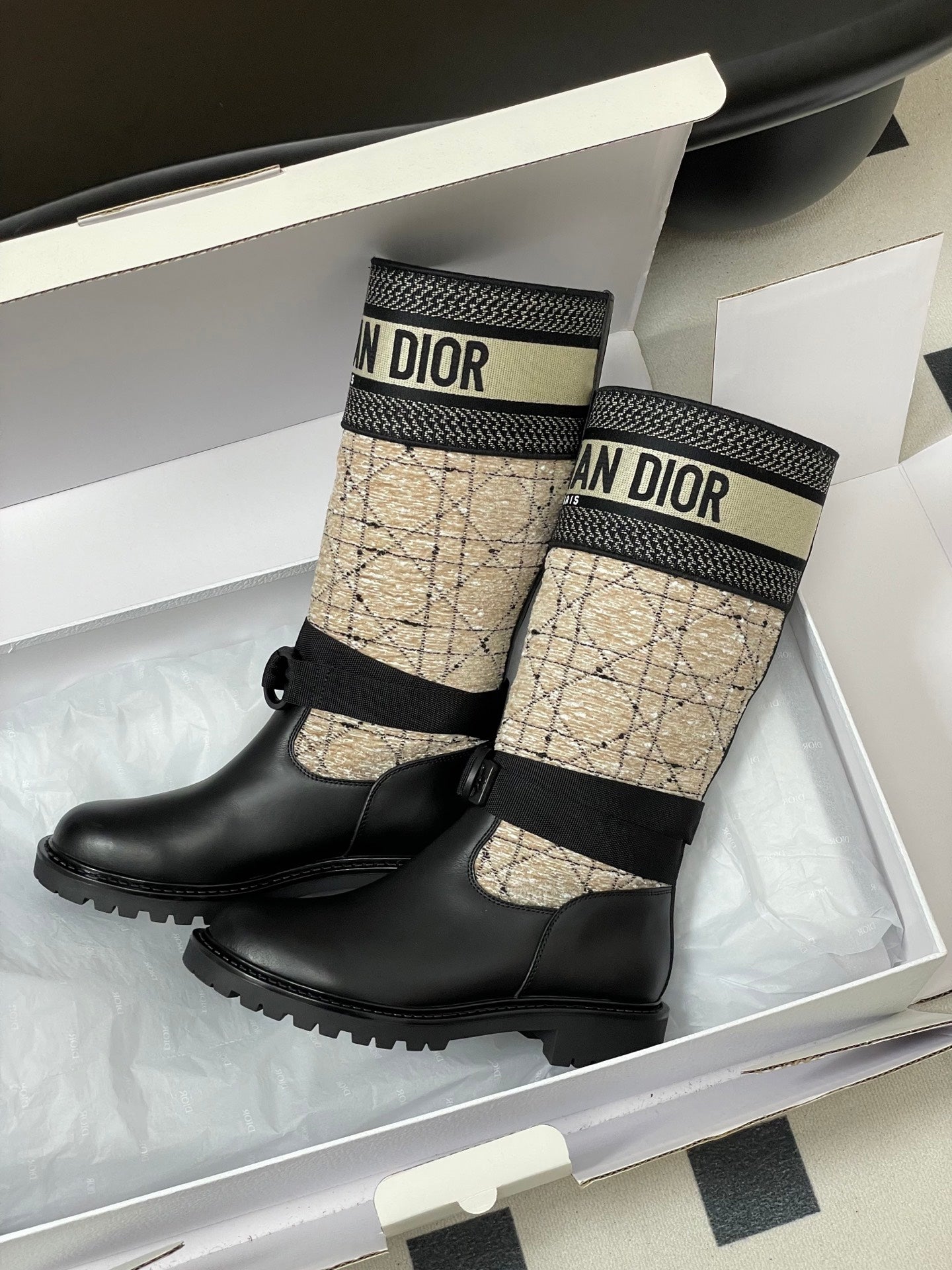Dior D-Major Tweed Knight Boots – Autumn/Winter Collection
