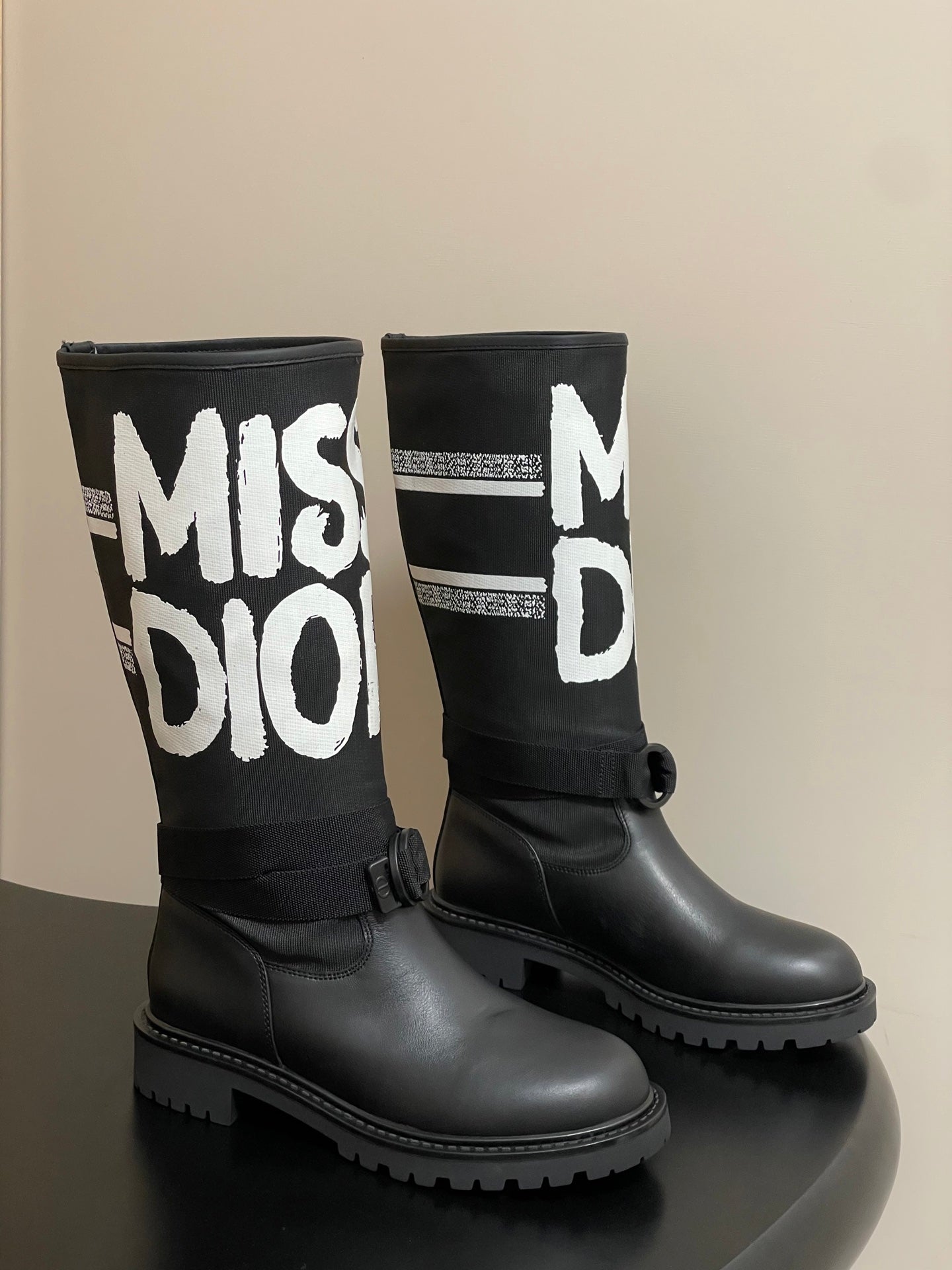 Dior D-Major Graffiti Mid-Tube Combat Boots – Autumn/Winter Collection