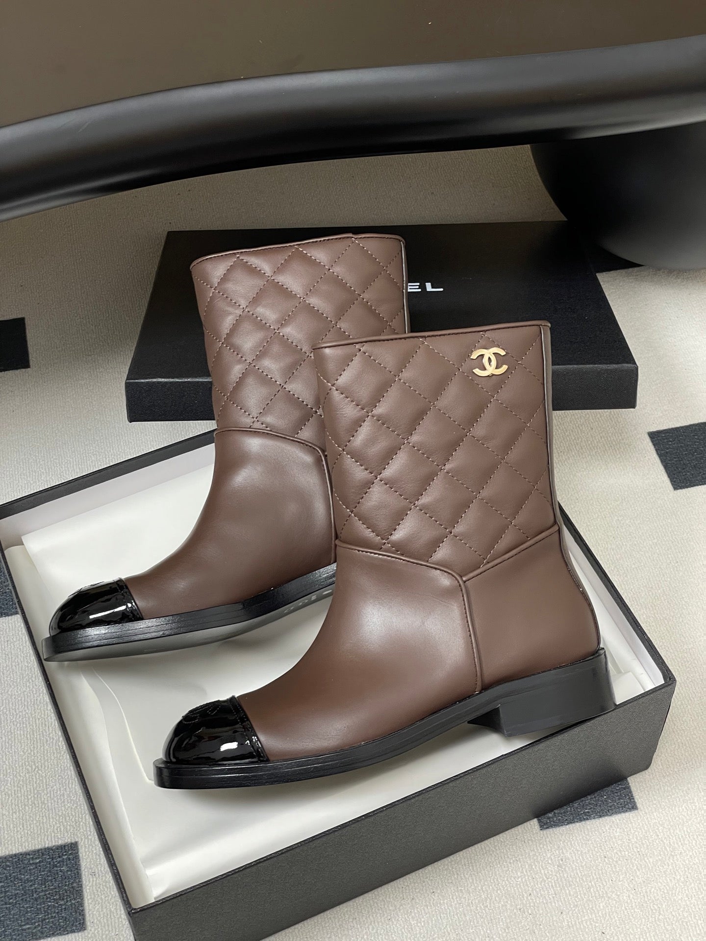 Chanel Spliced Quilted Ankle Boots – 25FW