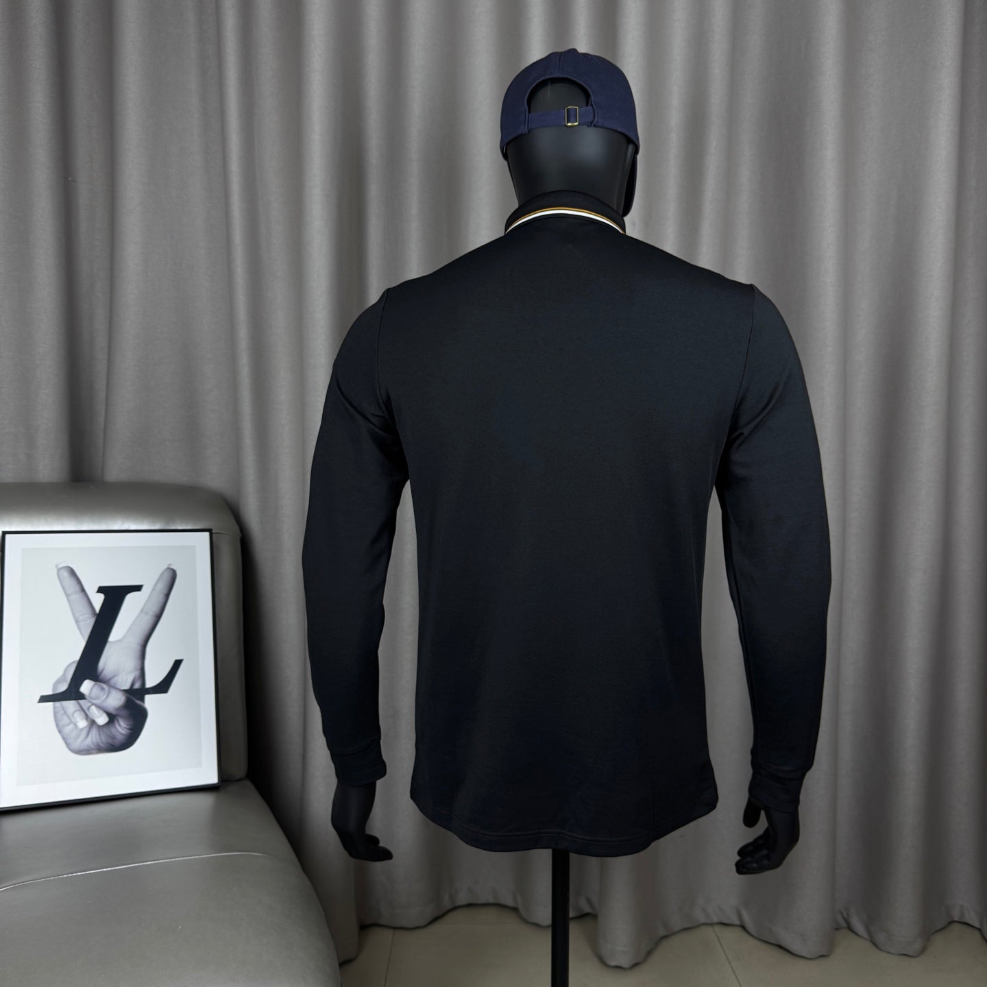 Moncler Classic Embroidered Long-Sleeve Polo Shirt