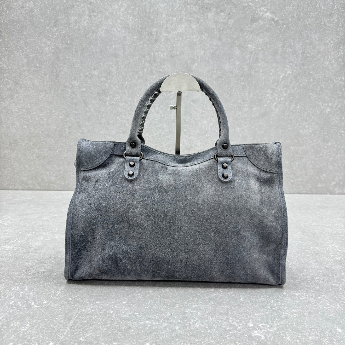 Balenciaga Le City Medium Suede Shoulder Bag