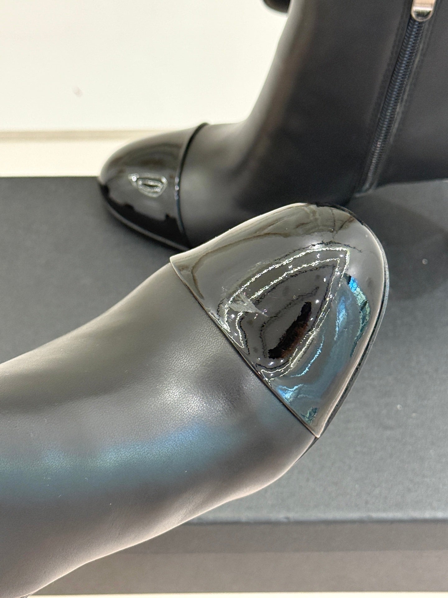Chanel Classic Color-Block Pearl Heel Ankle Boots