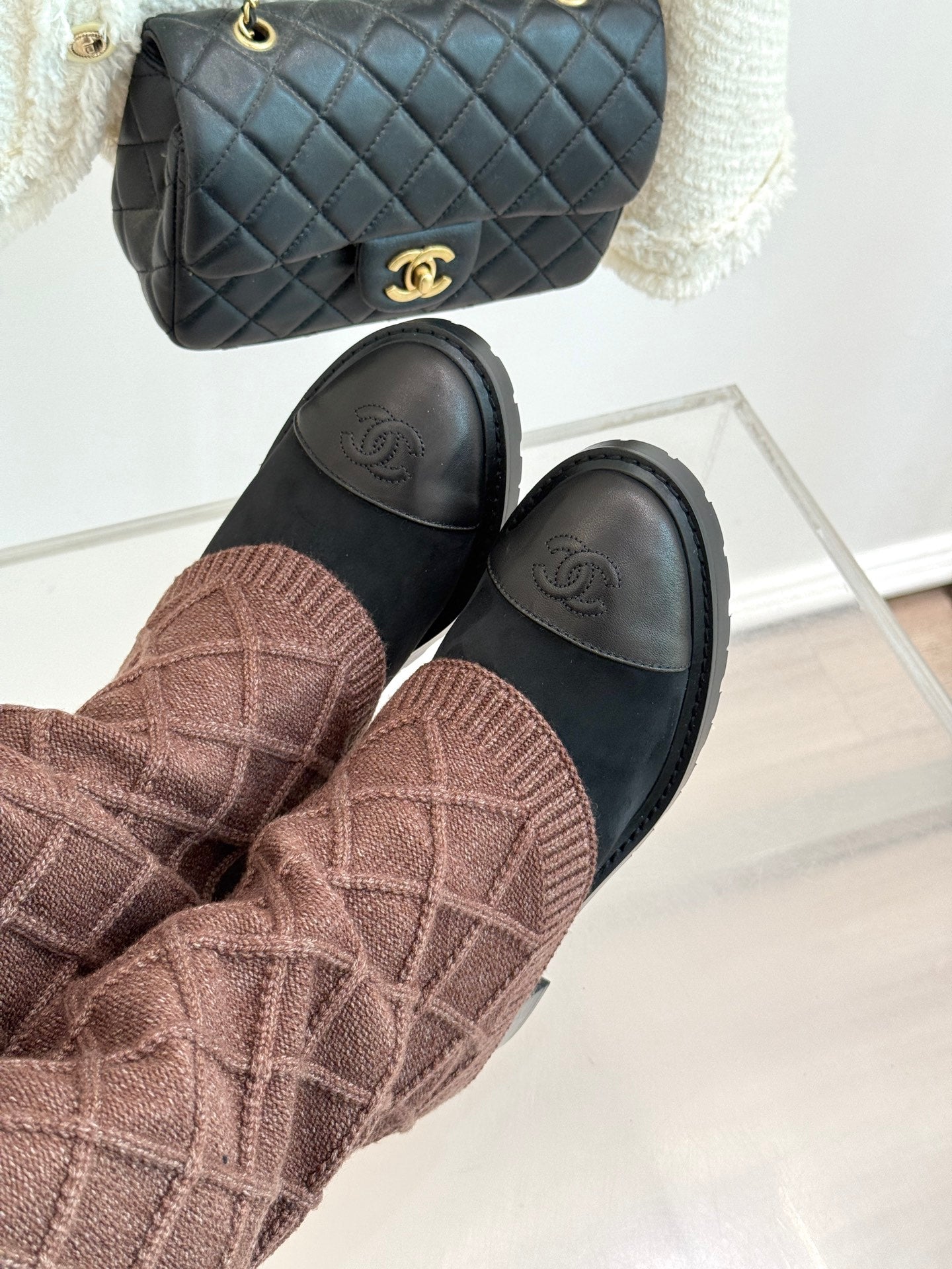 Chanel 25K Color-block Knit Sock Boots – Autumn/Winter Collection