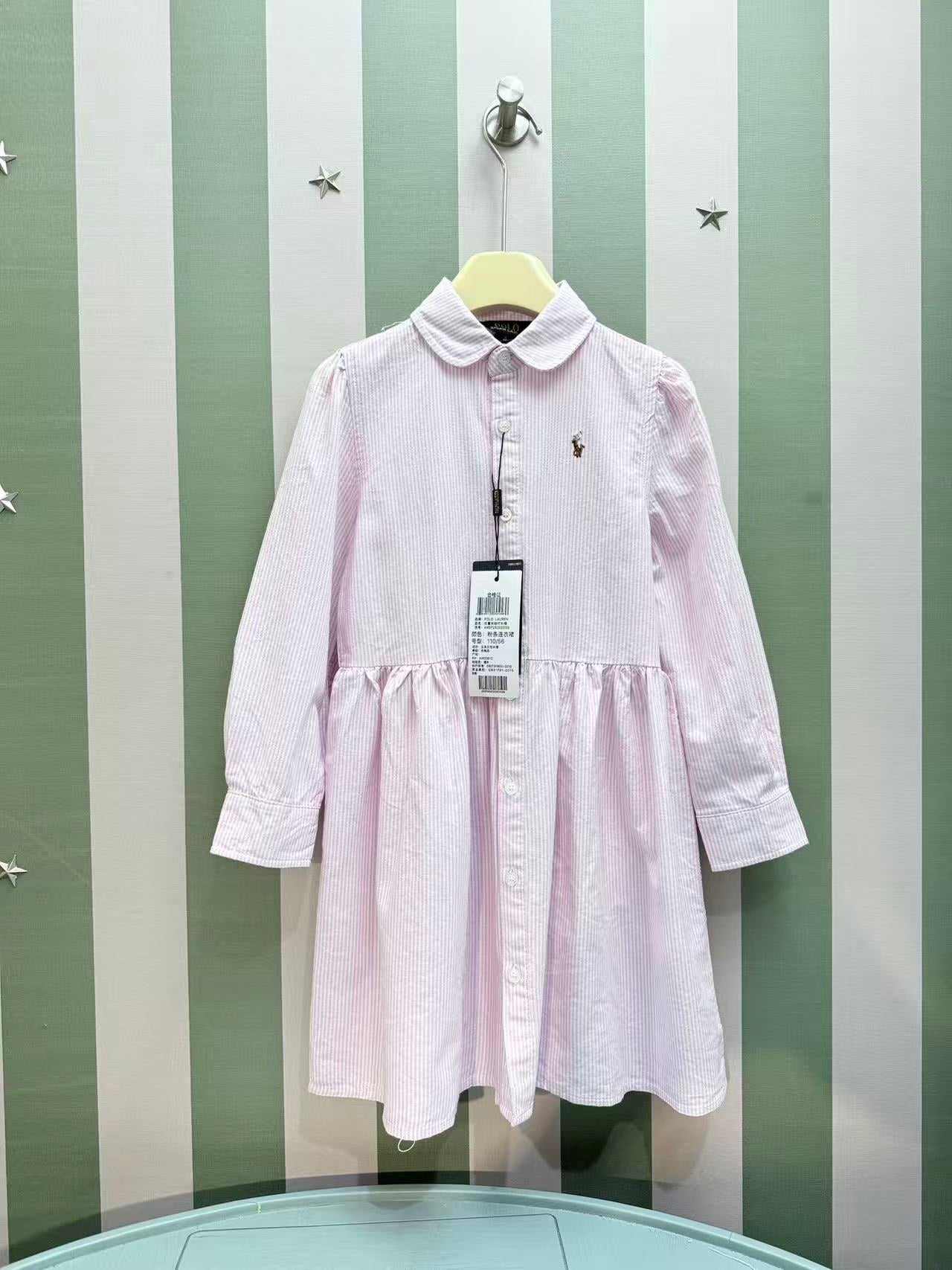 Ralph Lauren Polo Kids Embroidered Shirt Dress – 2025SS – Kids Collection